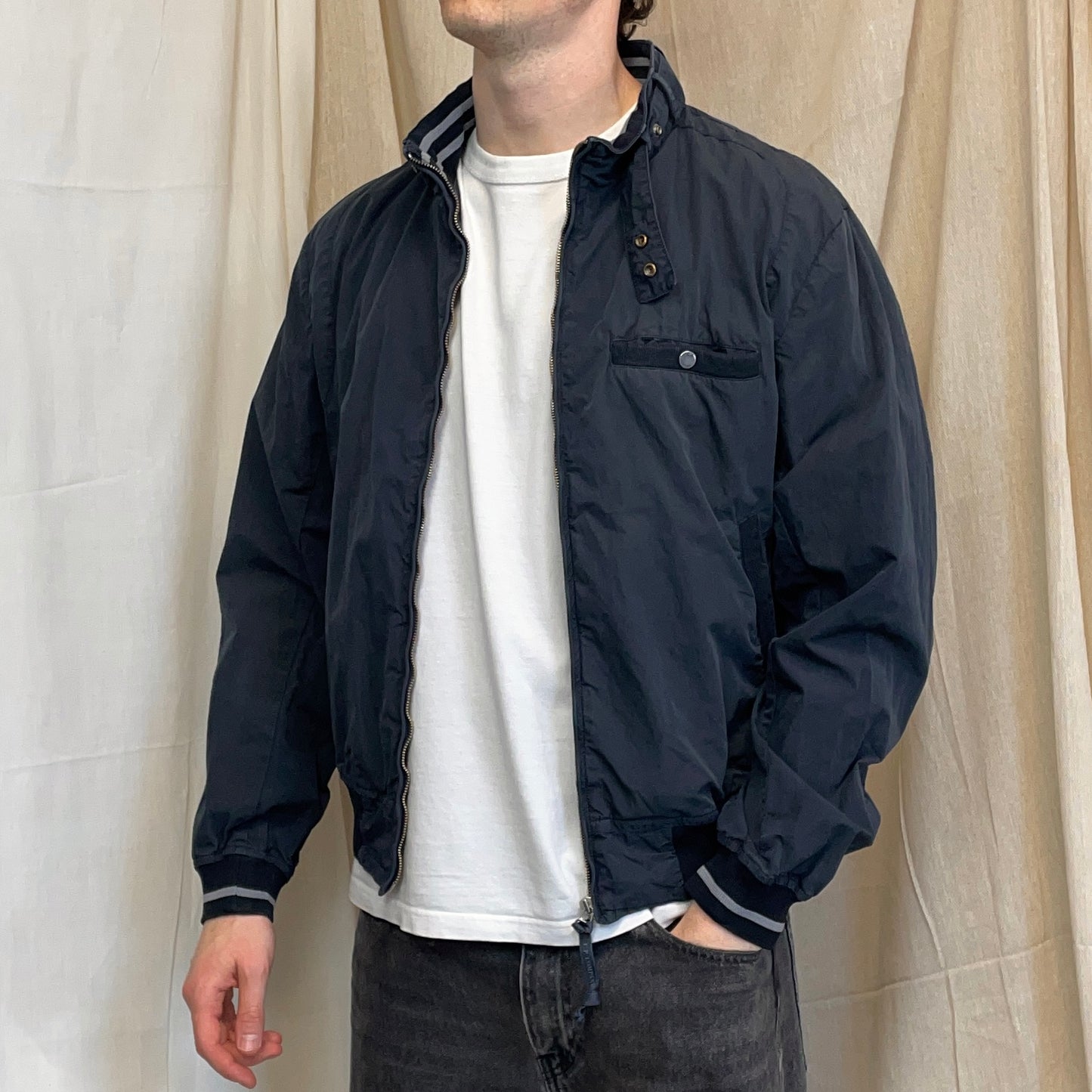 C.P. Company Blue SS06 Cotton Nylon Biker Bomber Jacket