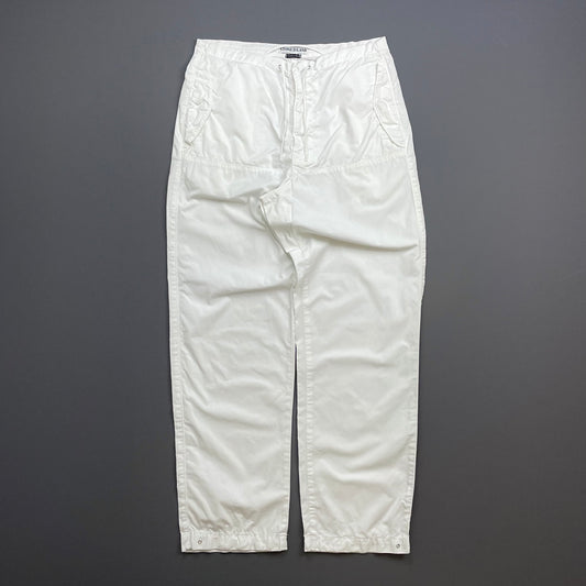 Stone Island White SS00 Cotton Shell Trousers