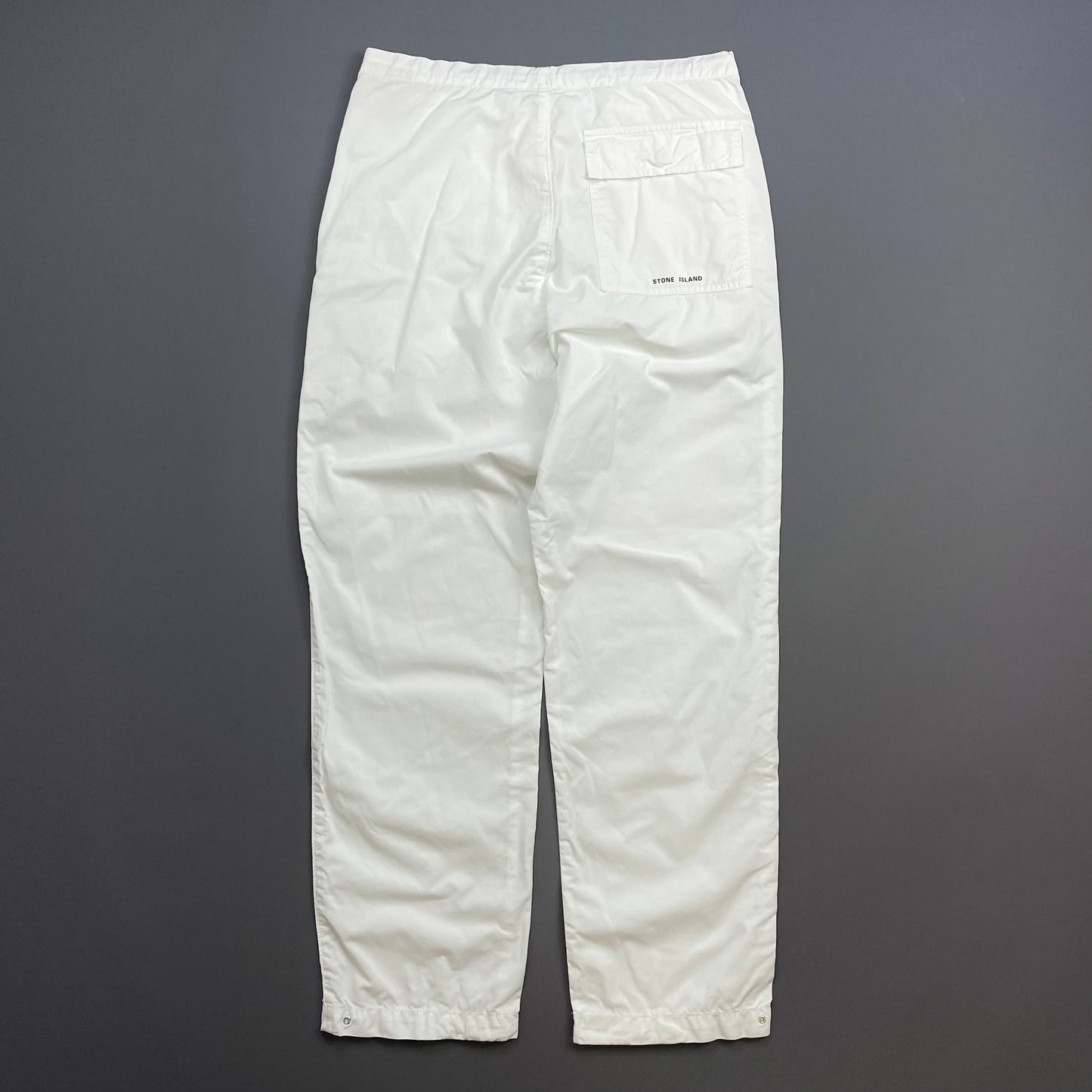 Stone Island White SS00 Cotton Shell Trousers