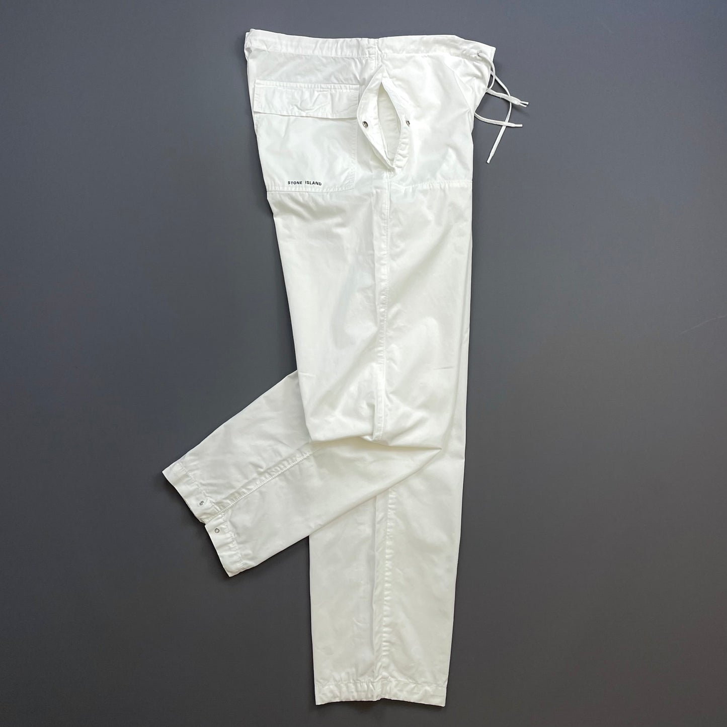 Stone Island White SS00 Cotton Shell Trousers