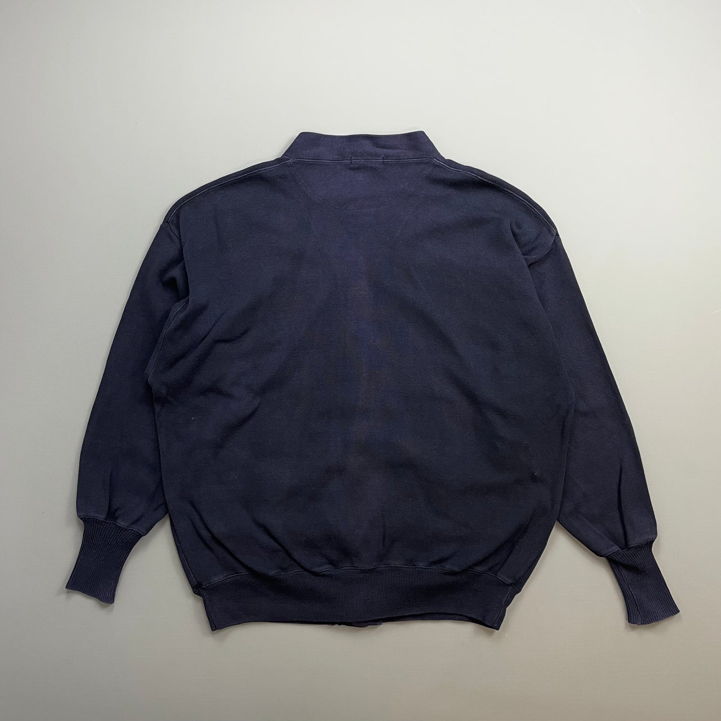 Stone Island Navy 90s Compass Emblem Button-Up Cardigan
