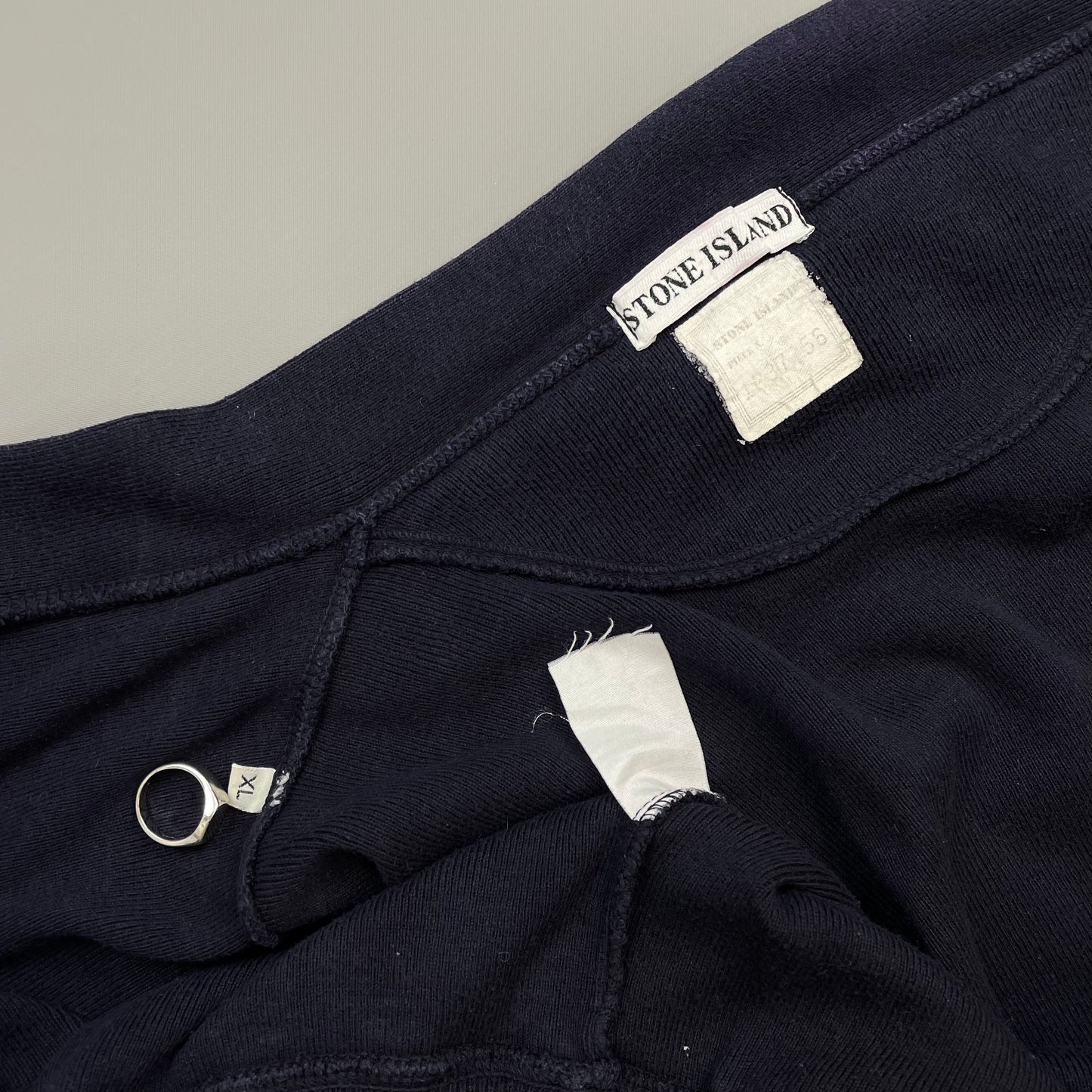 Stone Island Navy 90s Compass Emblem Button-Up Cardigan