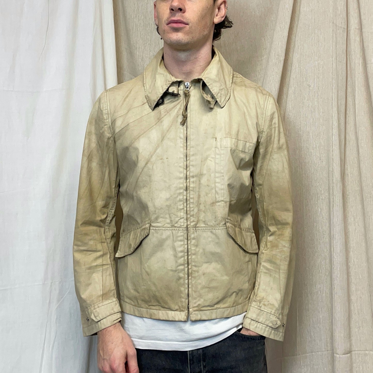 C.P. Company Beige SS03 Wax Harrington Jacket