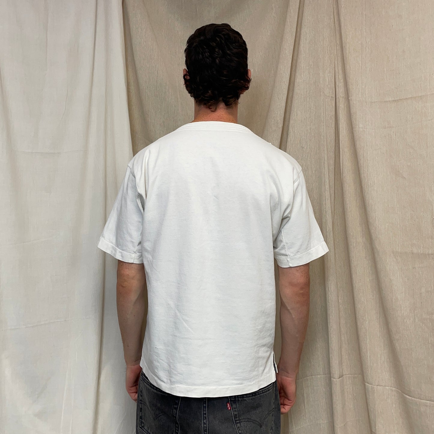 Stone Island White 80s Boat Neck Spellout Oversized T-Shirt
