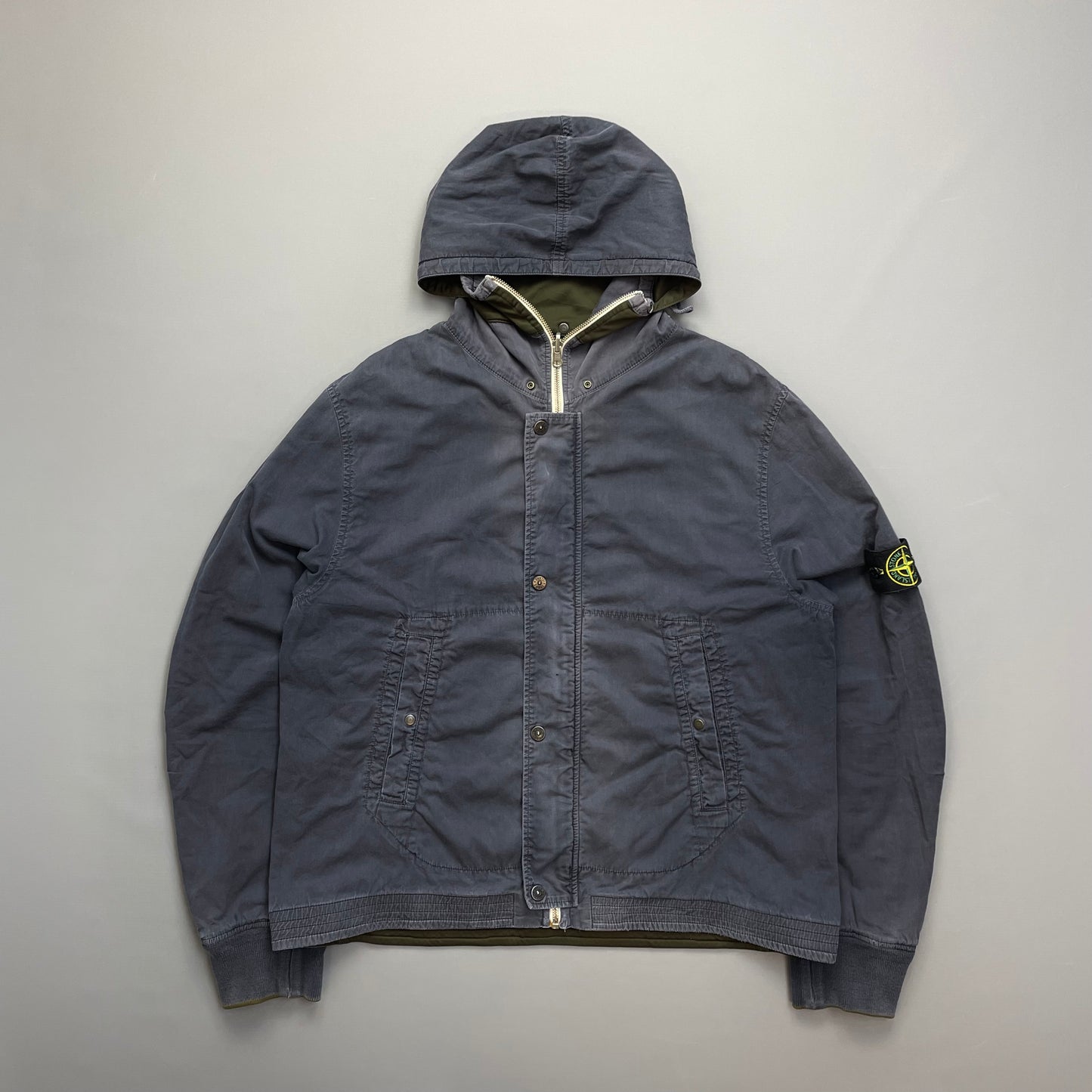 Stone Island Khaki/Blue AW07 'Intermediate Layer' Reversible Jacket