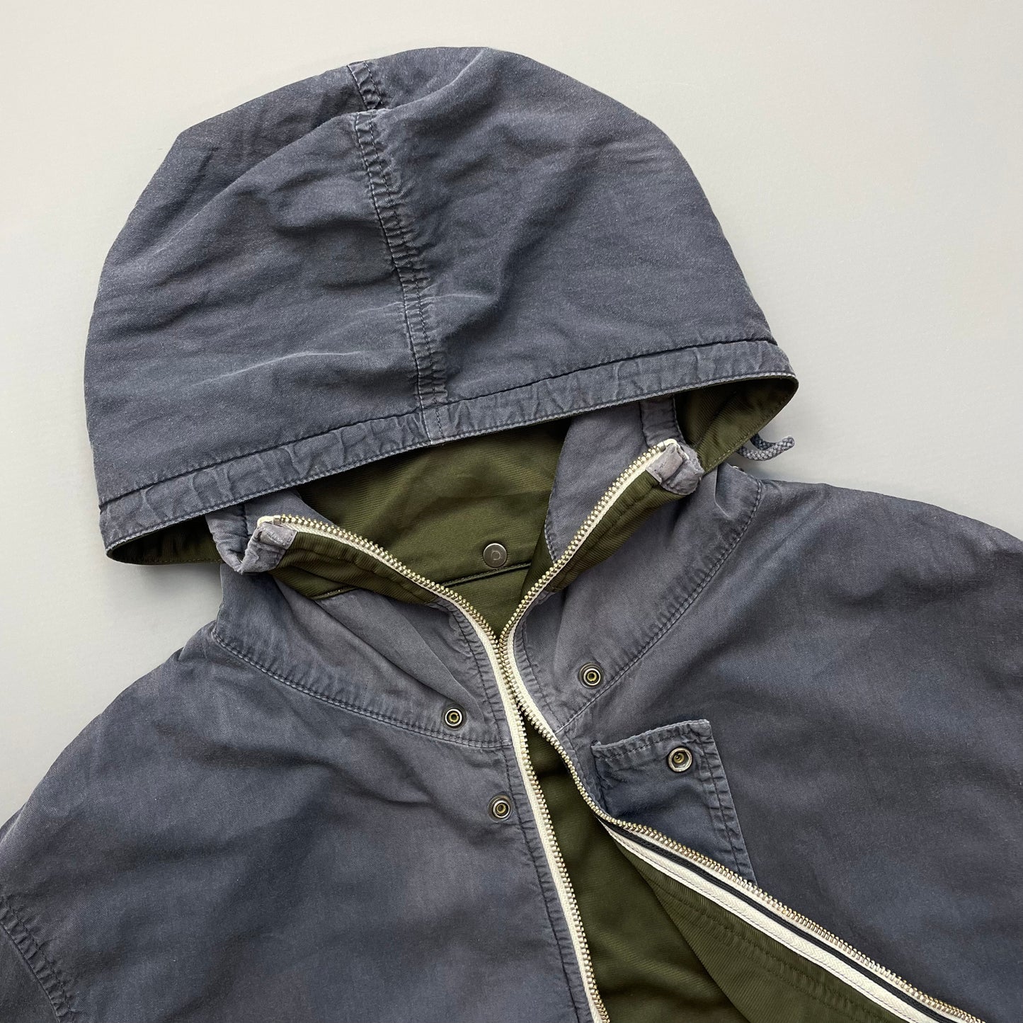 Stone Island Khaki/Blue AW07 'Intermediate Layer' Reversible Jacket
