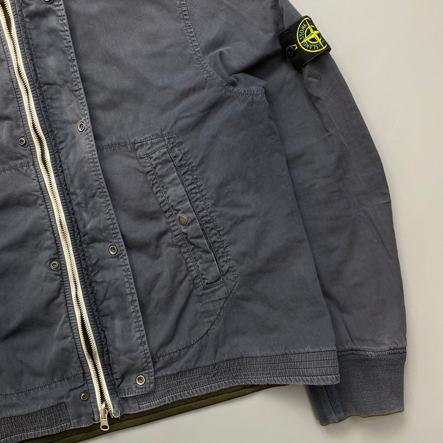 Stone Island Khaki/Blue AW07 'Intermediate Layer' Reversible Jacket