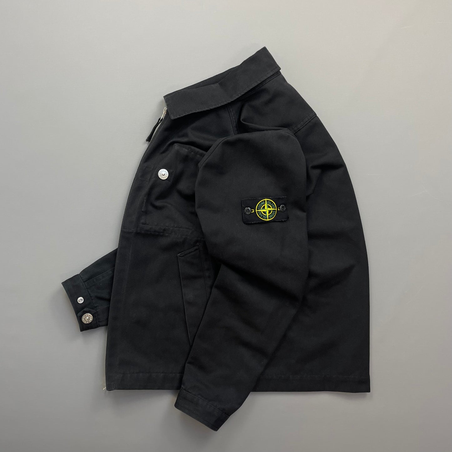 Stone Island Black SS22 Workwear R-Garbadine 3/1 Zip-Through Jacket
