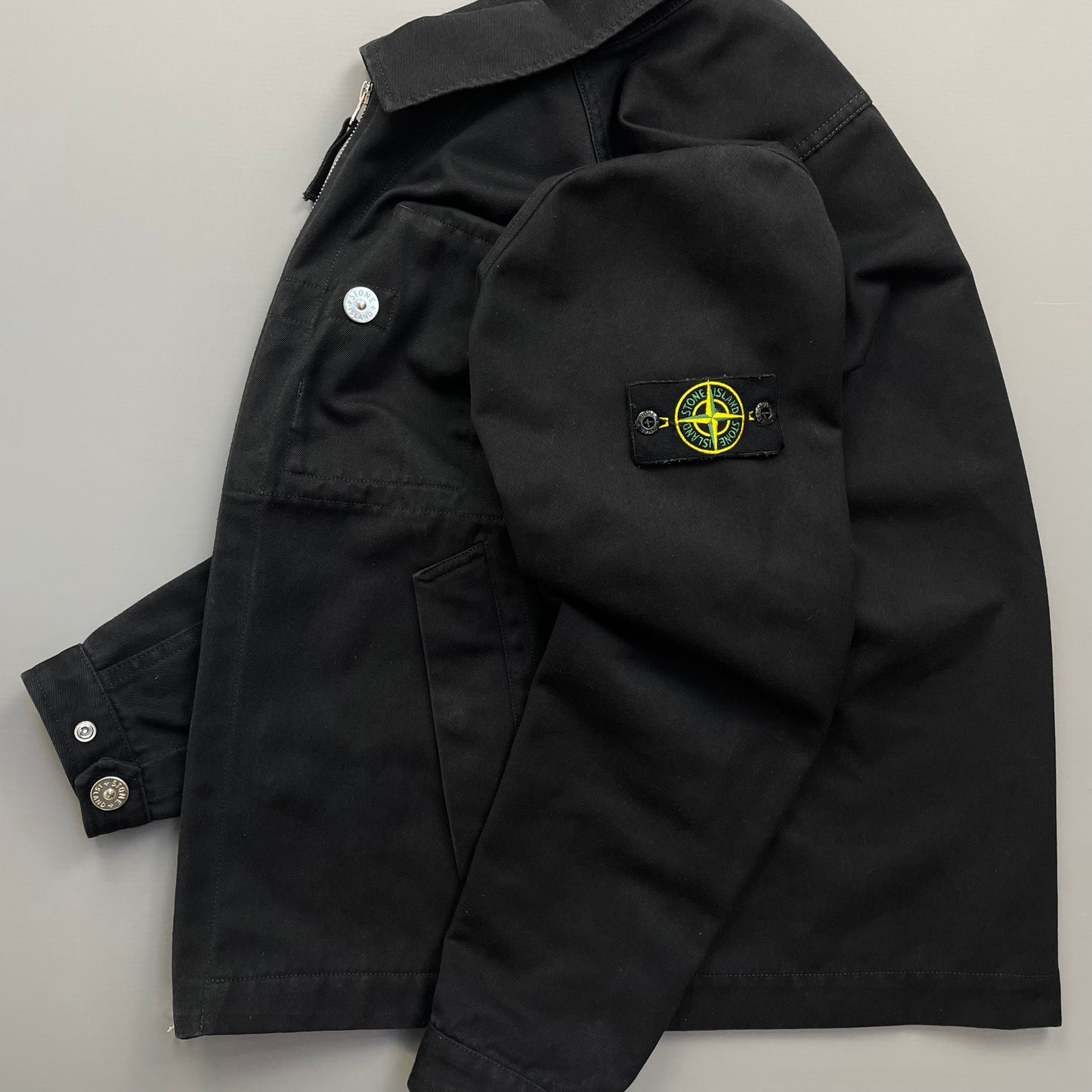Stone Island Black SS22 Workwear R-Garbadine 3/1 Zip-Through Jacket