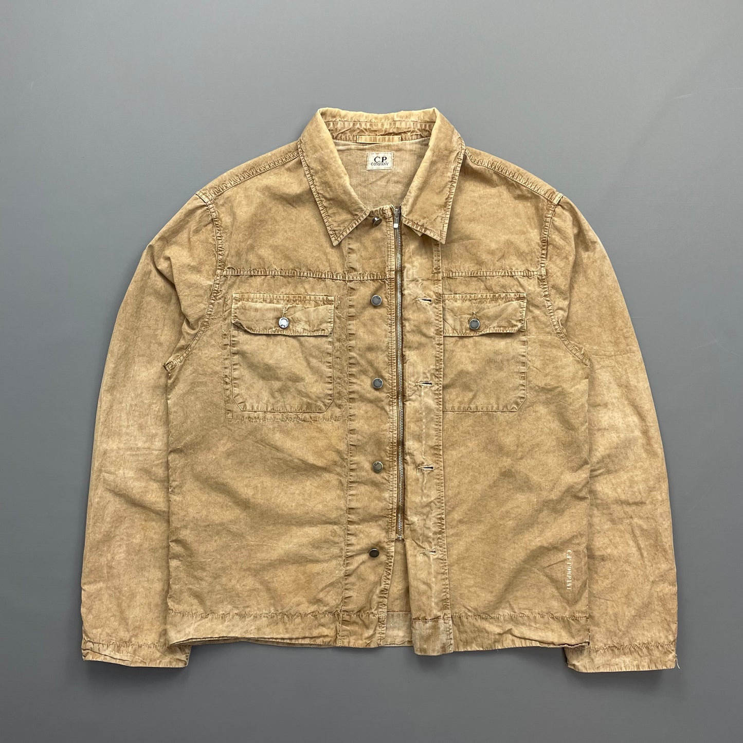C.P. Company Sand SS06 Boxy Button & Zip Lightweight Overshirt Jacket