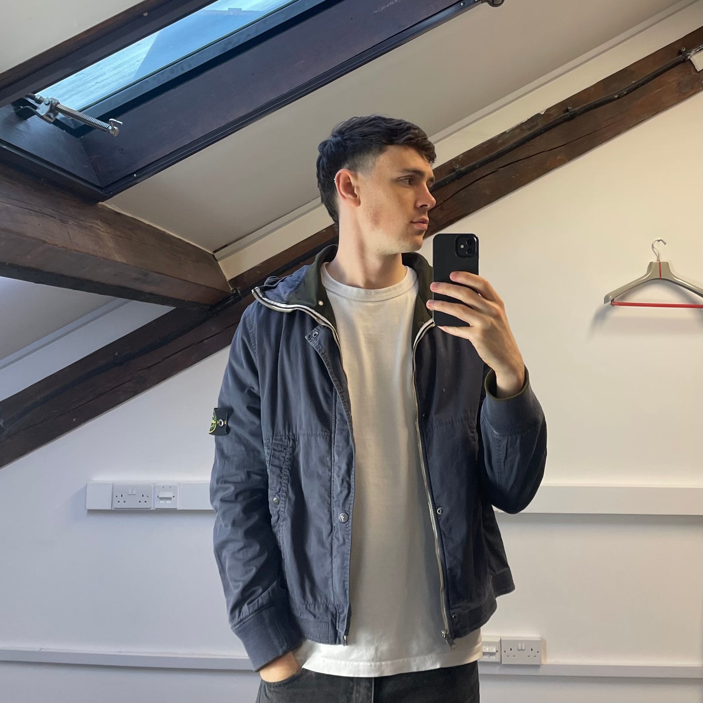 Stone Island Khaki/Blue AW07 'Intermediate Layer' Reversible Jacket