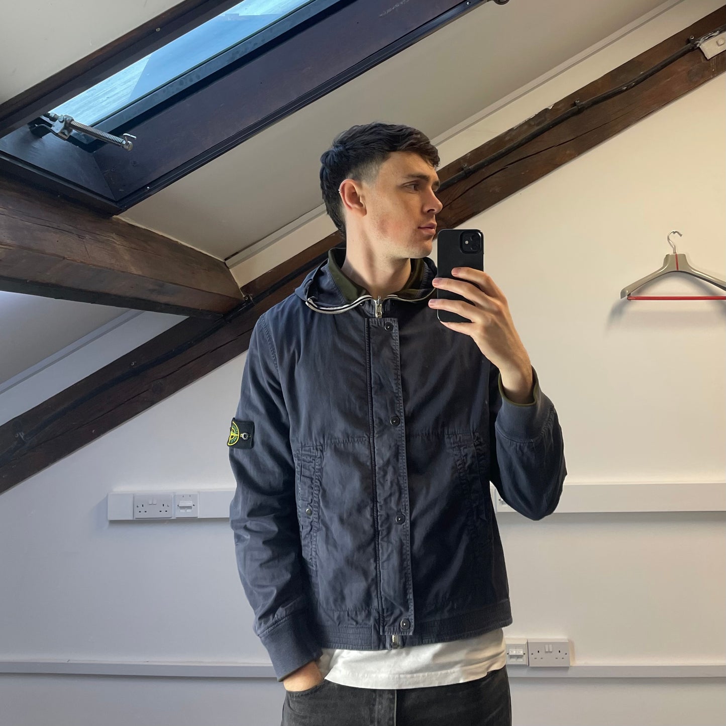 Stone Island Khaki/Blue AW07 'Intermediate Layer' Reversible Jacket