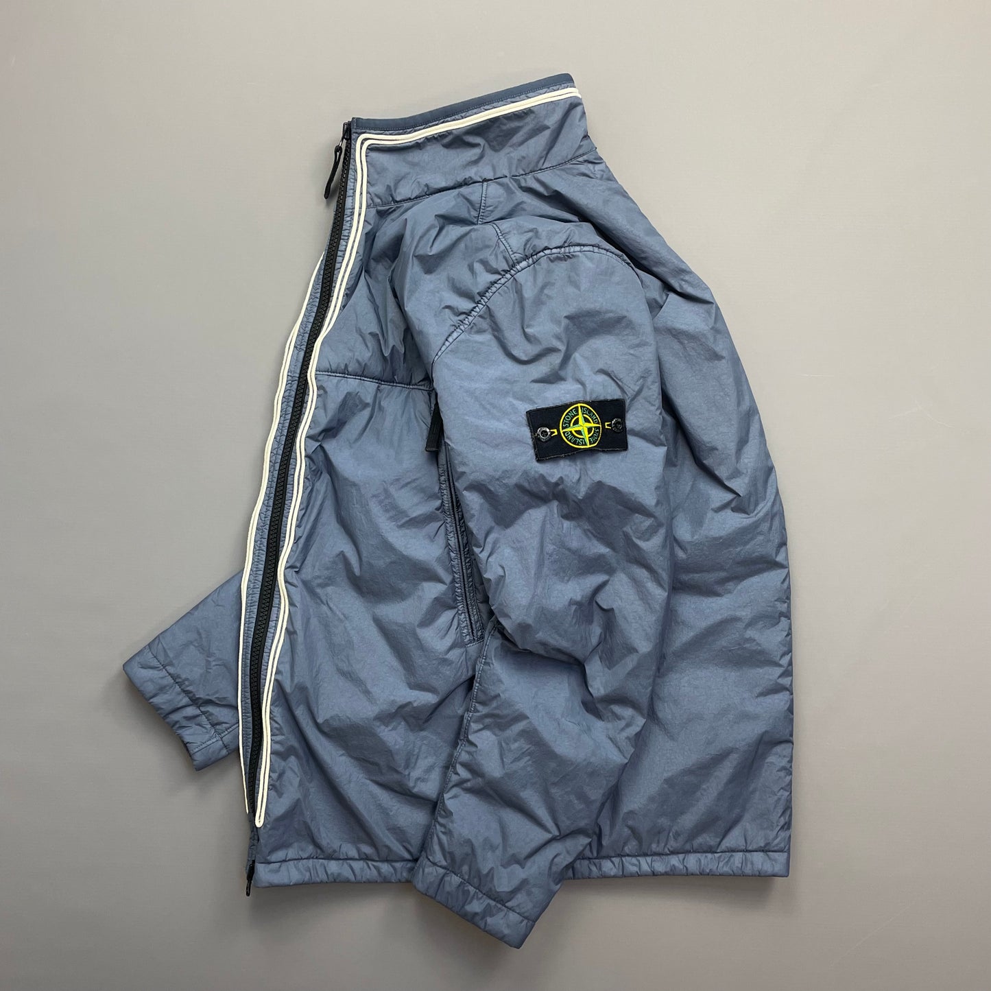 Stone Island Blue AW19 Padded Garment Dyed Crinkle Reps Jacket