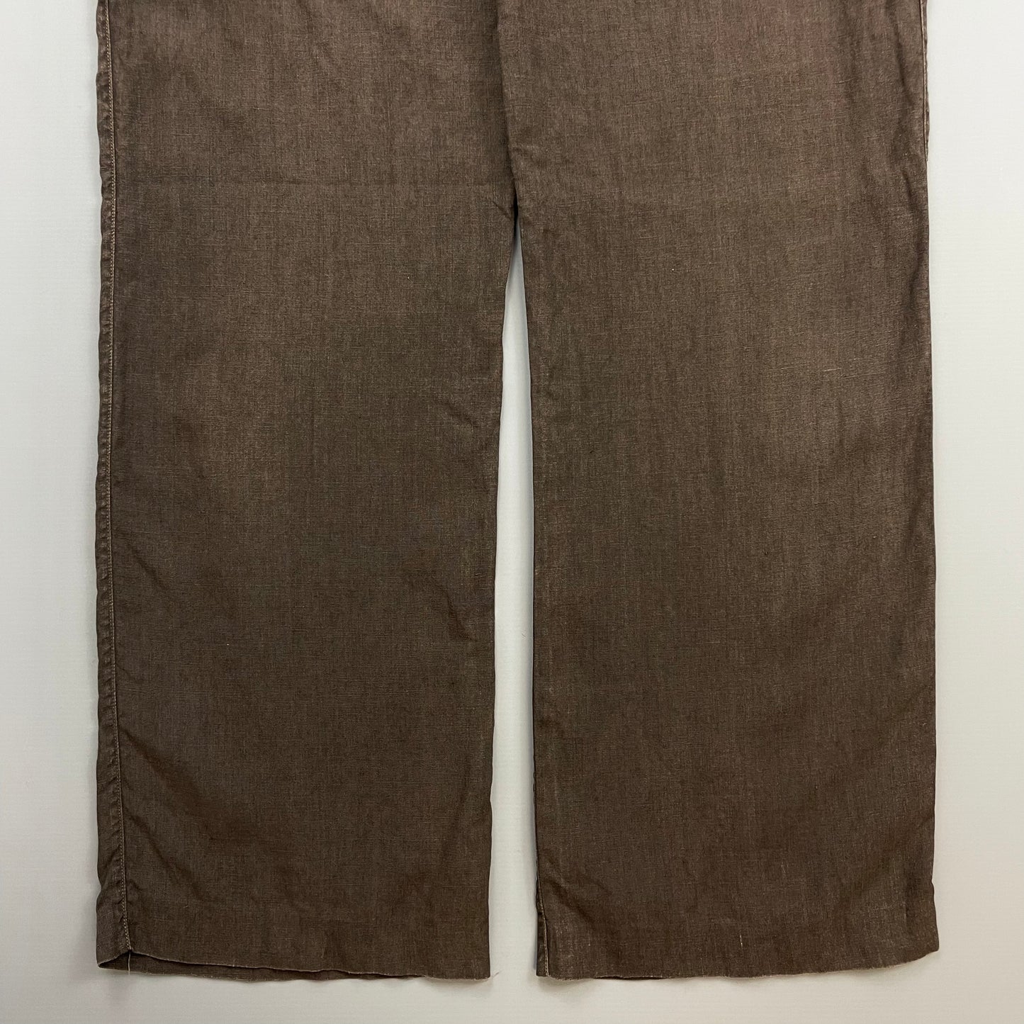 CP Company Brown SS07 Linen Lino Flax Wide Leg Trousers