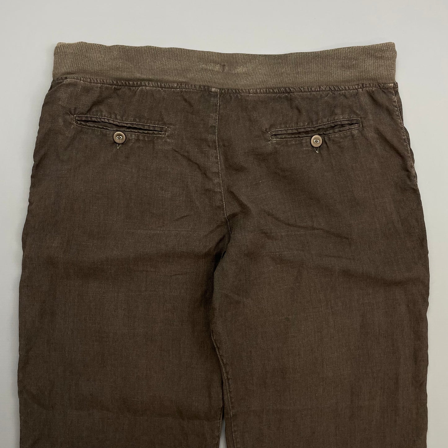 CP Company Brown SS07 Linen Lino Flax Wide Leg Trousers