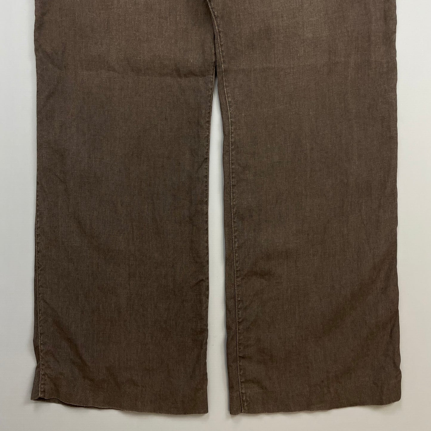CP Company Brown SS07 Linen Lino Flax Wide Leg Trousers