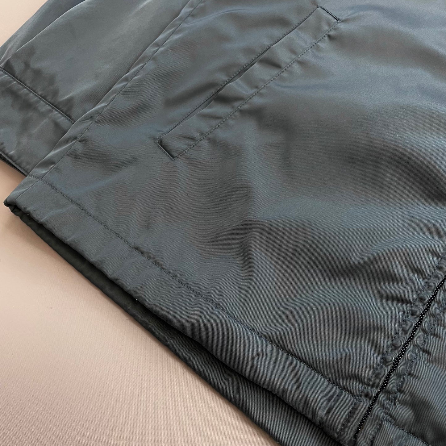 Prada Mainline Teal Blue 2014 Nylon Hooded Plaque Jacket