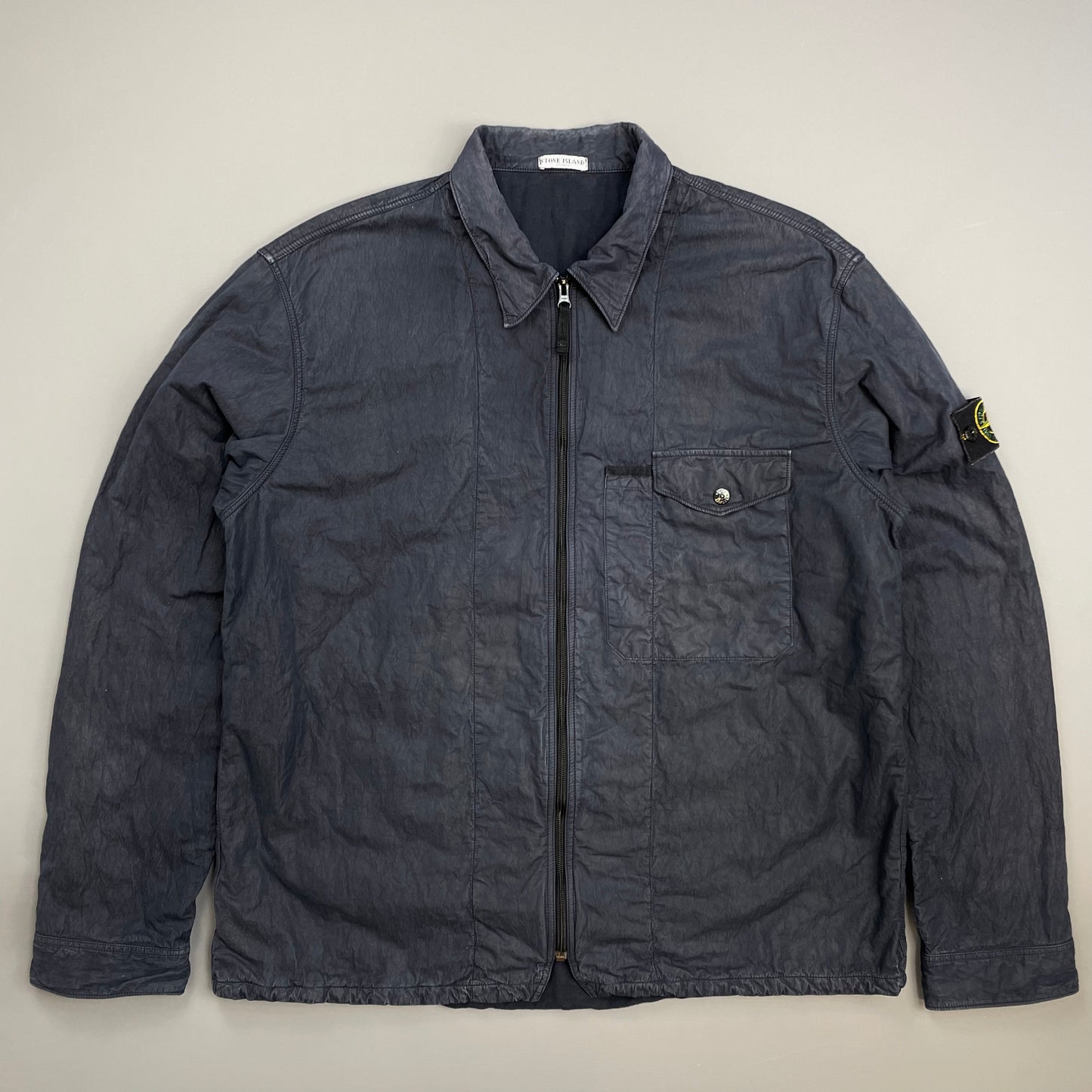 Stone Island Navy AW05 Cotton Nylon Lined Zip-Through Jacket