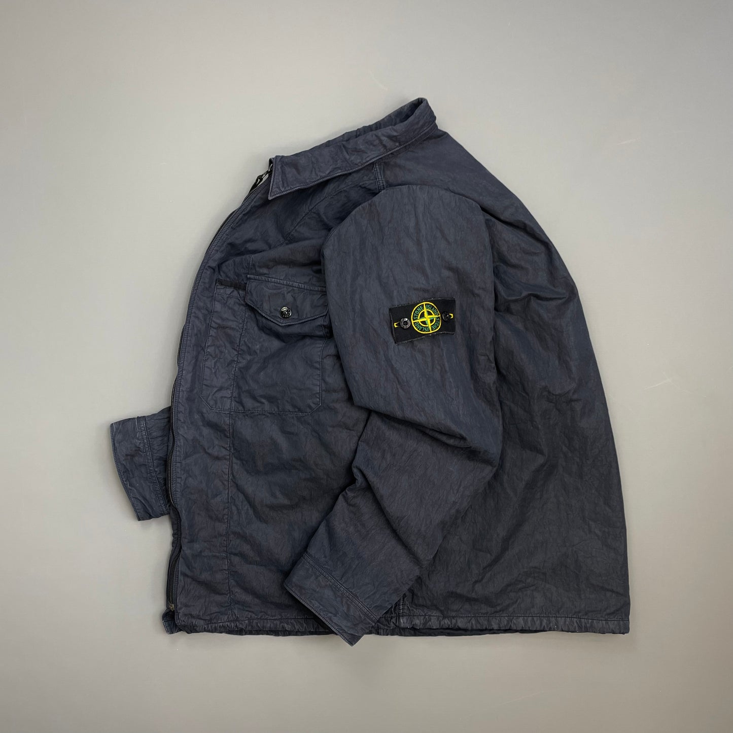 Stone Island Navy AW05 Cotton Nylon Lined Zip-Through Jacket