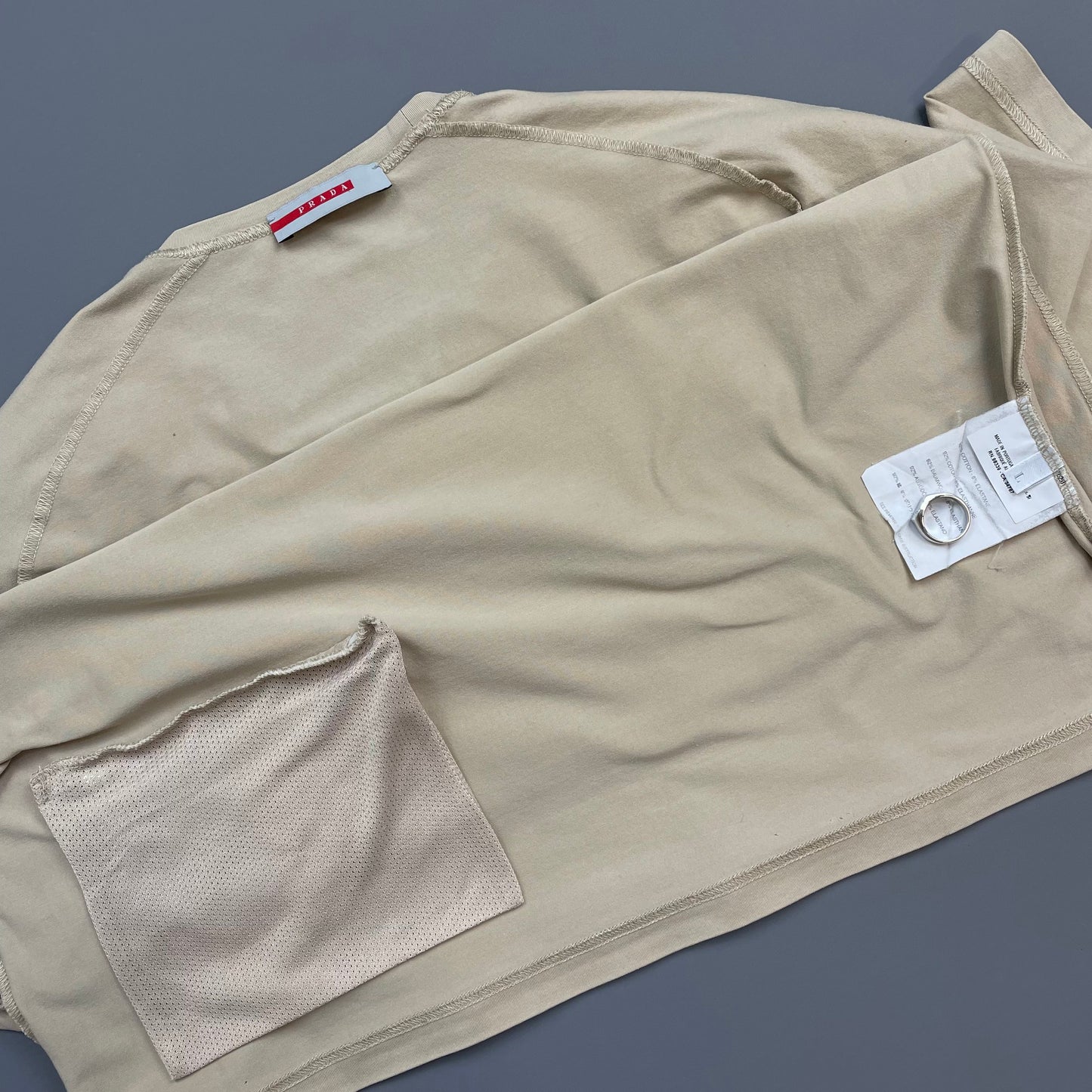 Prada Sport Beige 00s Rear Pocket Elastane T-Shirt