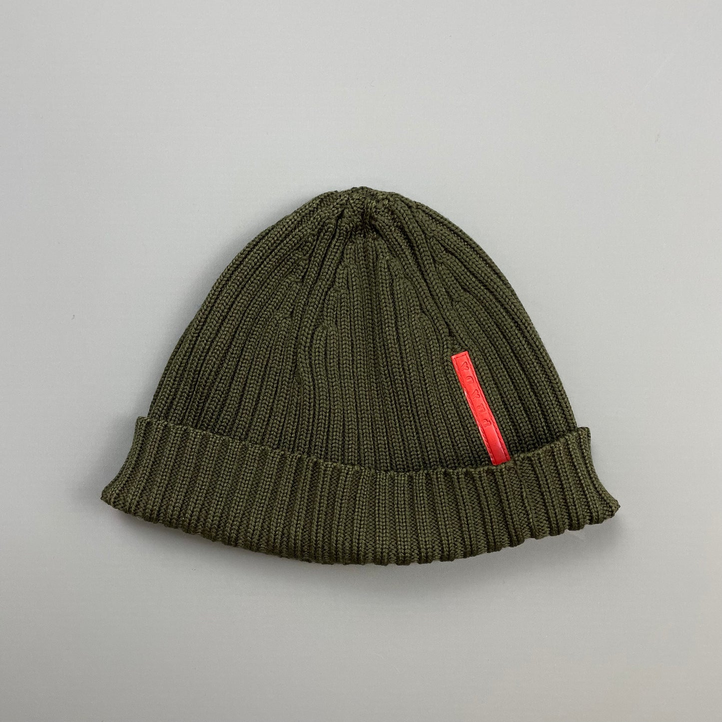 Prada Sport Khaki Green 00s Wool Knit Beanie