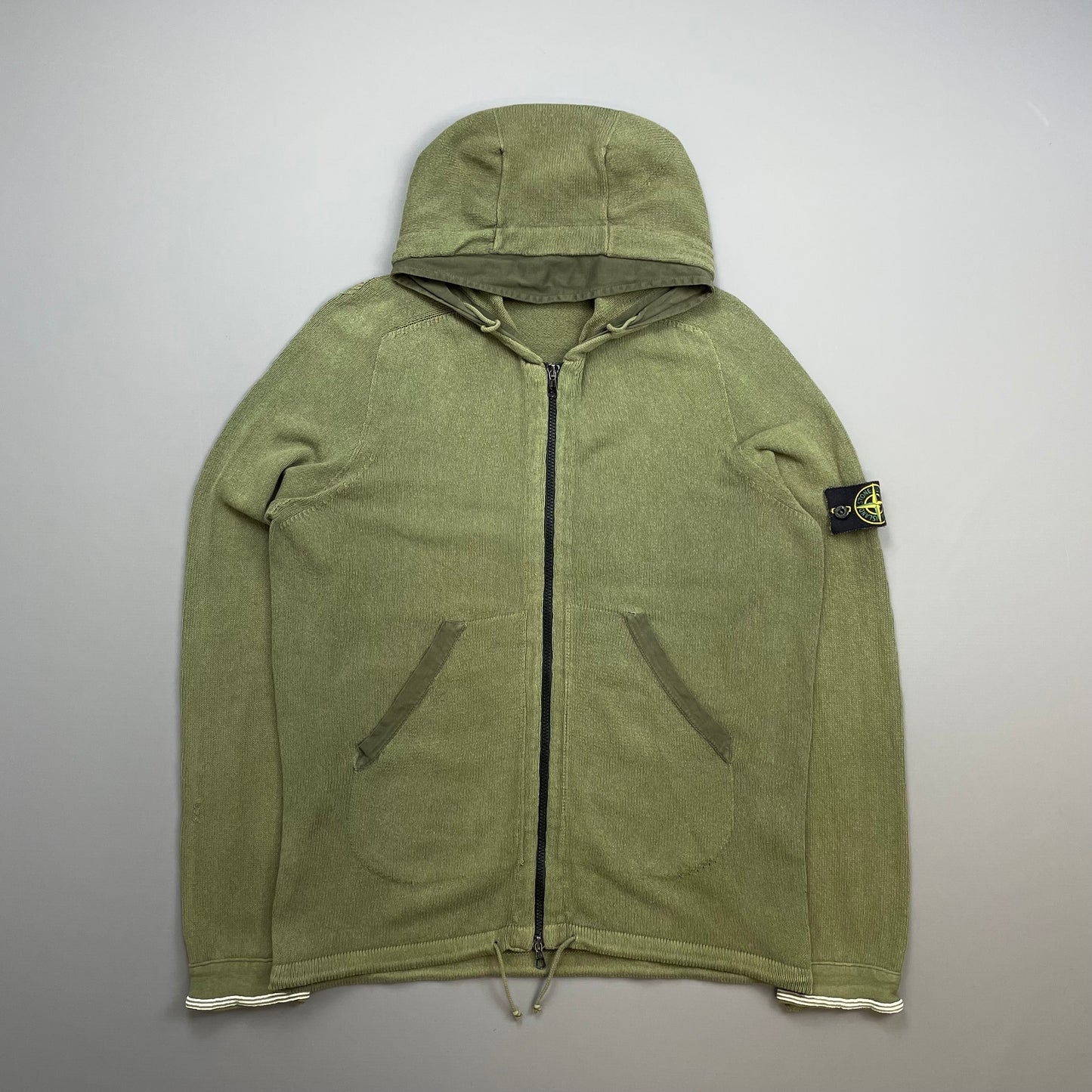Stone Island Green SS06 Knit Hooded Zip Cardigan Jumper