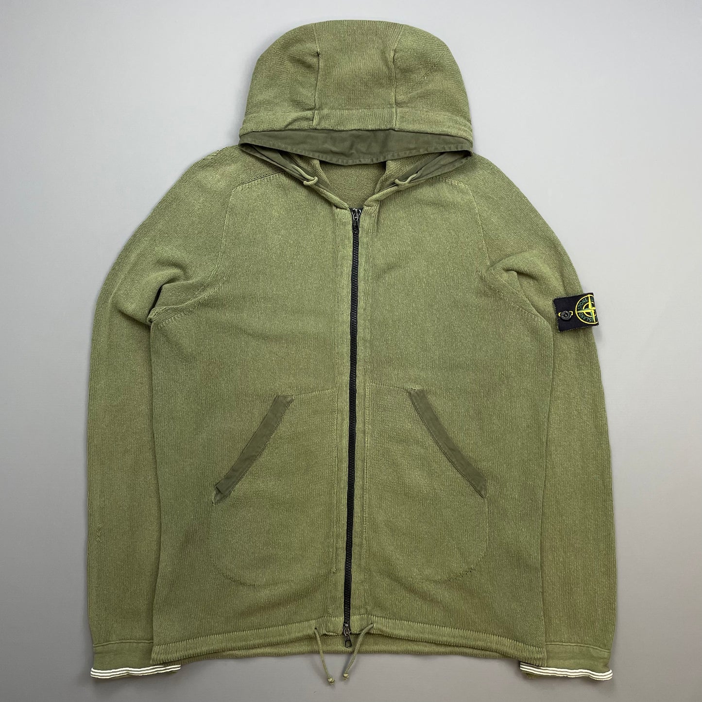 Stone Island Green SS06 Knit Hooded Zip Cardigan Jumper