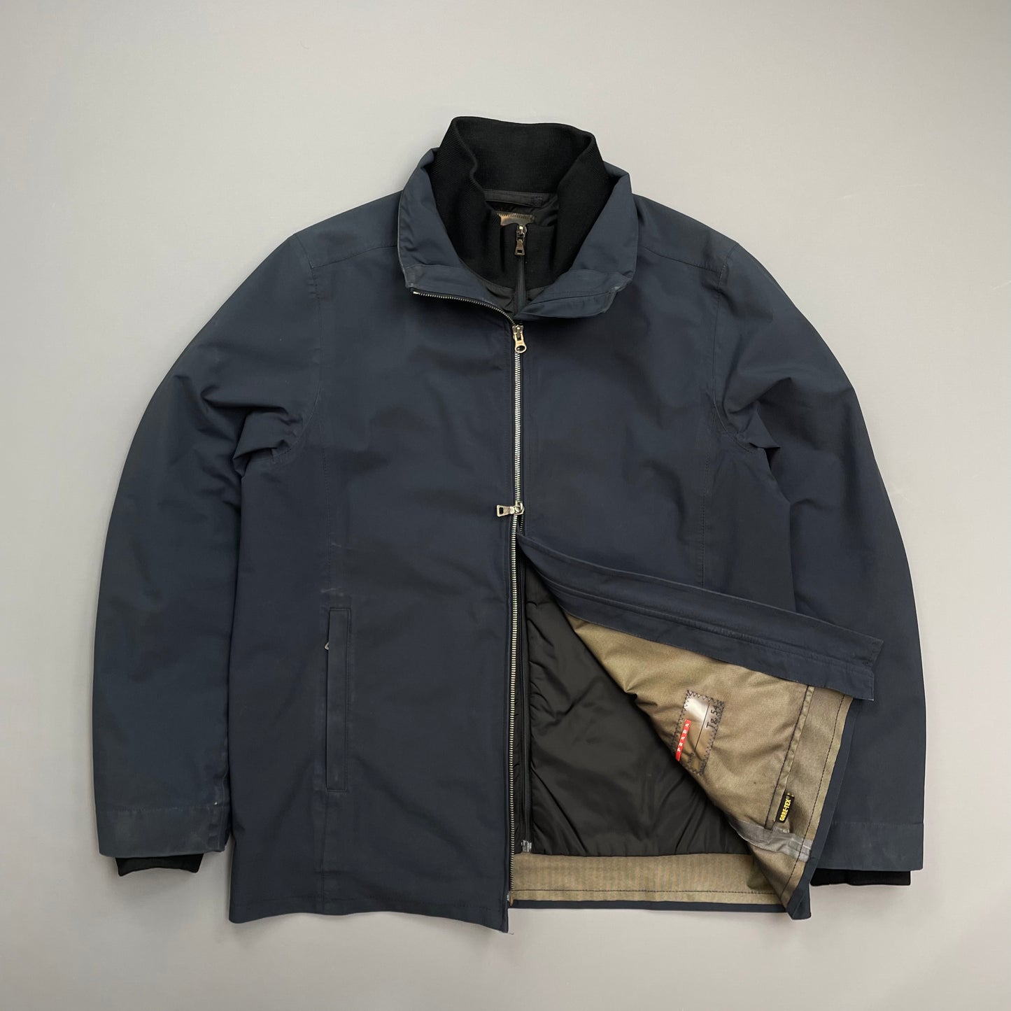 Prada Sport Navy 2006 Goretex 3-in-1 Nylon Padded Bomber Liner Trench Overcoat