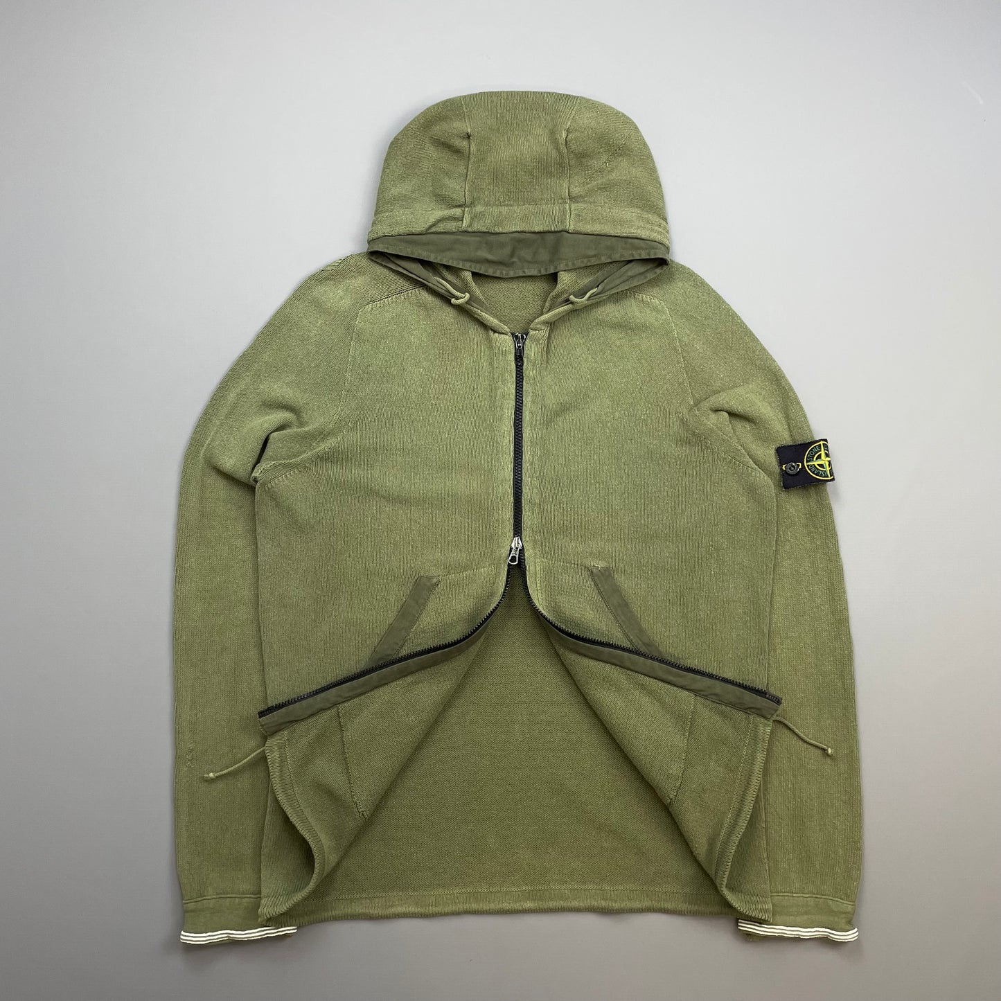 Stone Island Green SS06 Knit Hooded Zip Cardigan Jumper