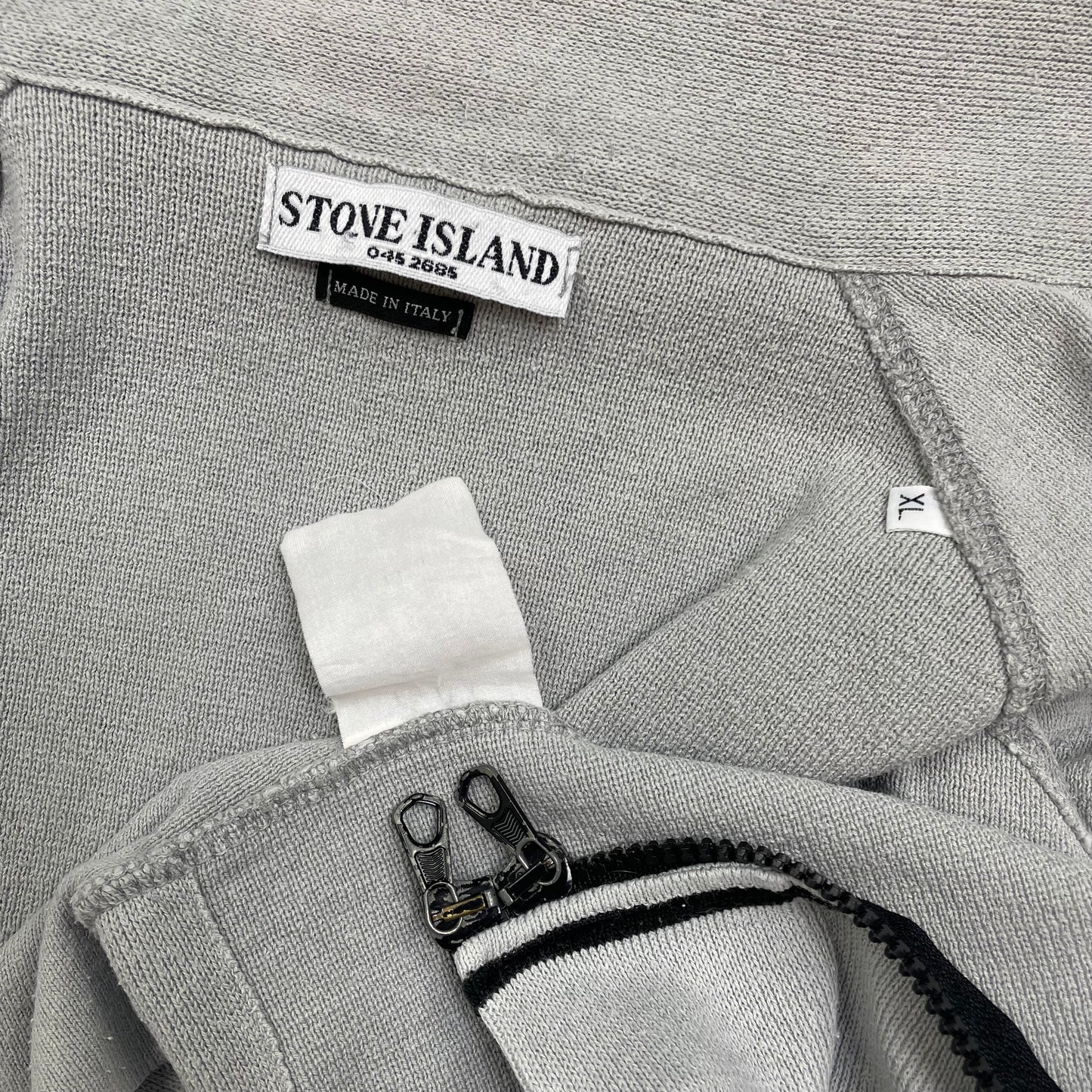 Stone Island Blue SS04 Cotton Zip Lightweight Knit Emblem Jacket
