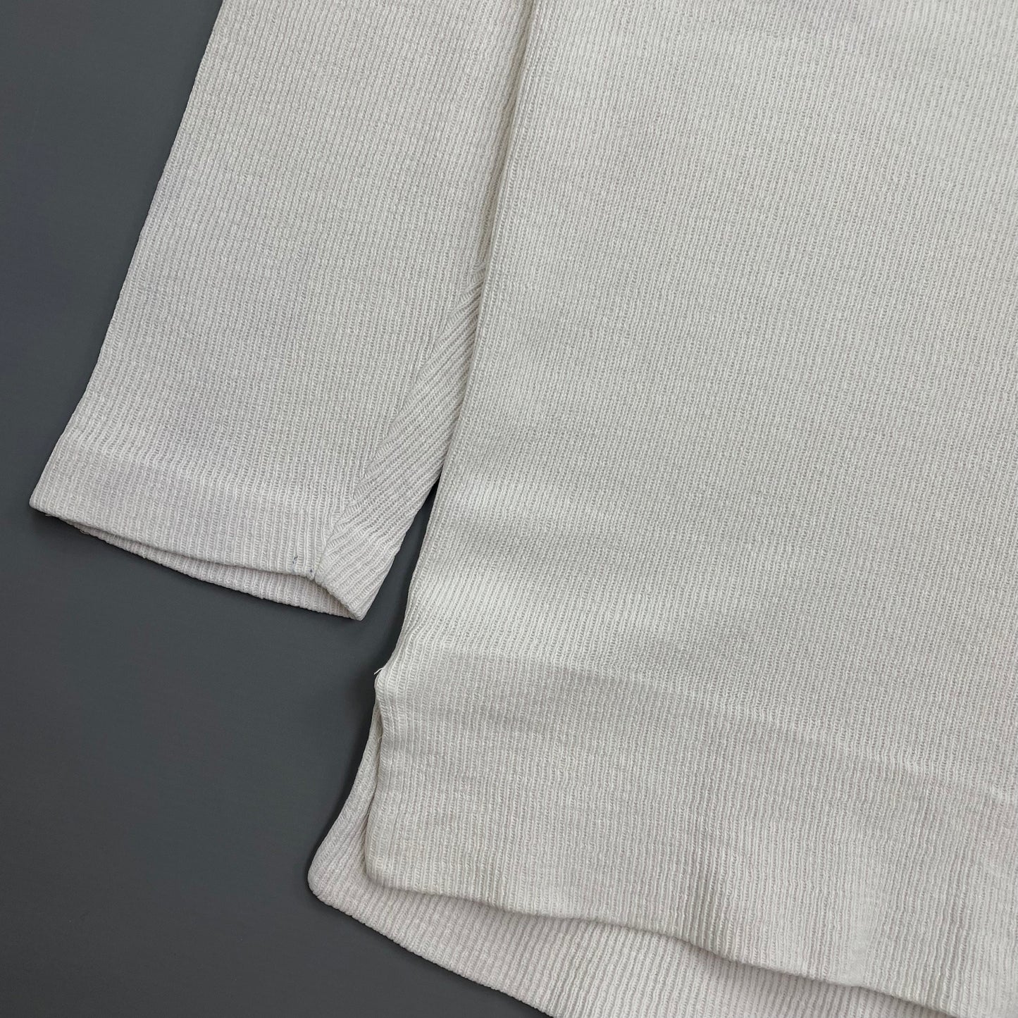 Stone Island White 80s Marina Cotton Fine-Rib Boat Neck Jumper