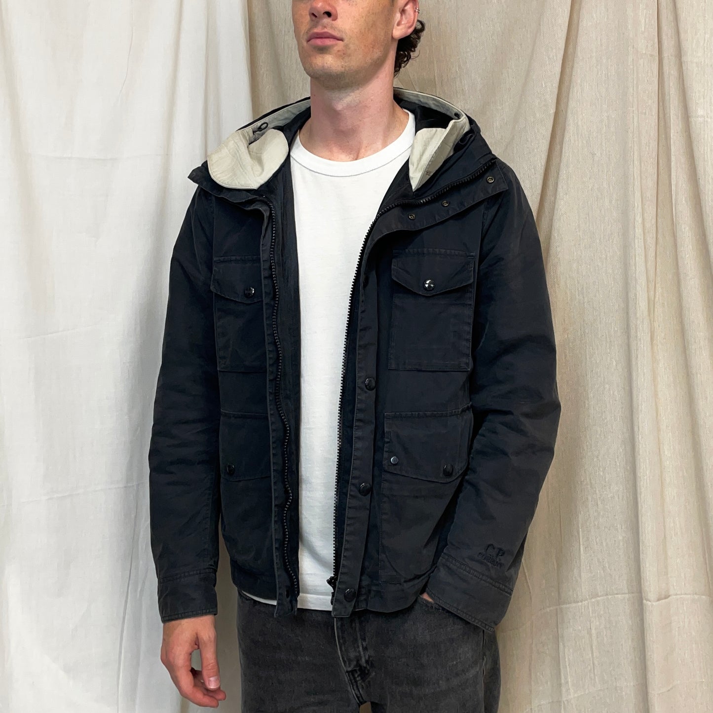 C.P. Company Black Multi-Pocket MTP Liner Hooded Jacket