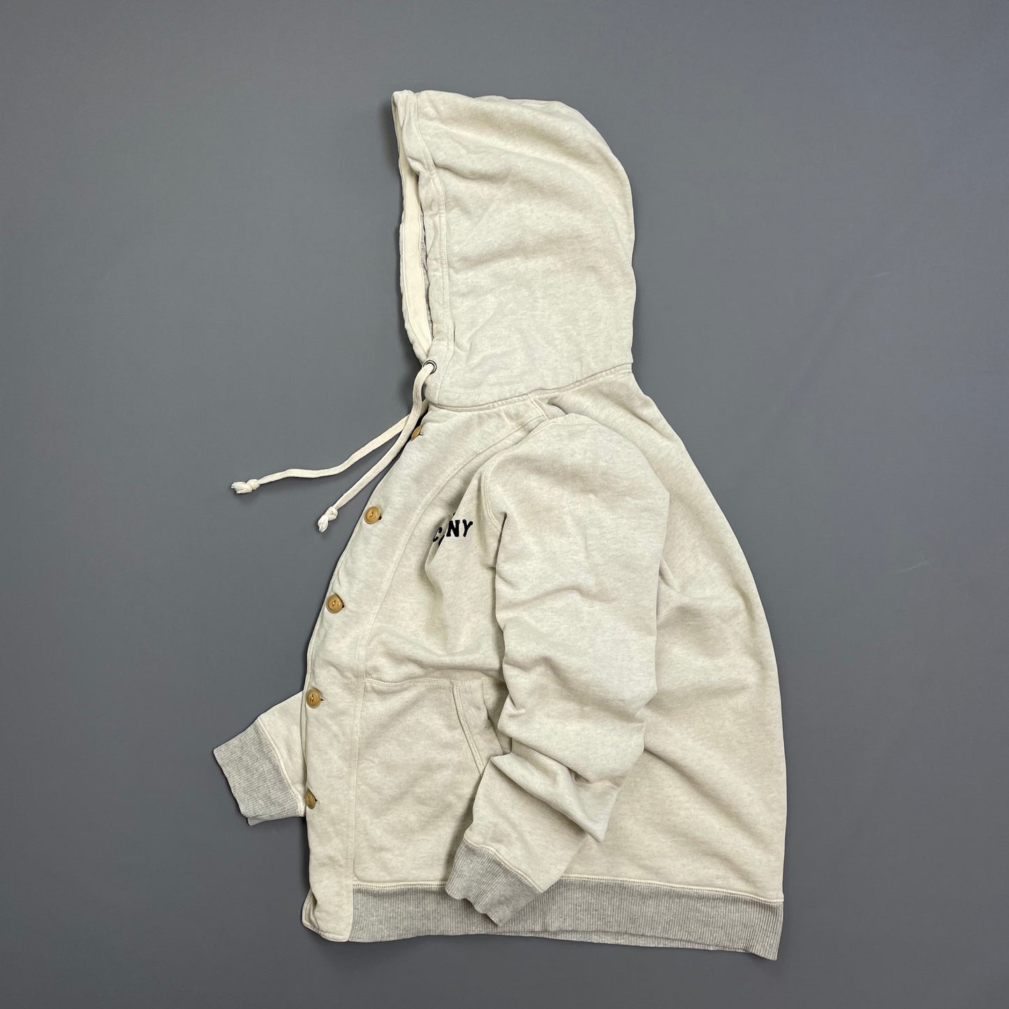 C.P. Company Grey Two-Tone Athletic Button-Up Hoodie