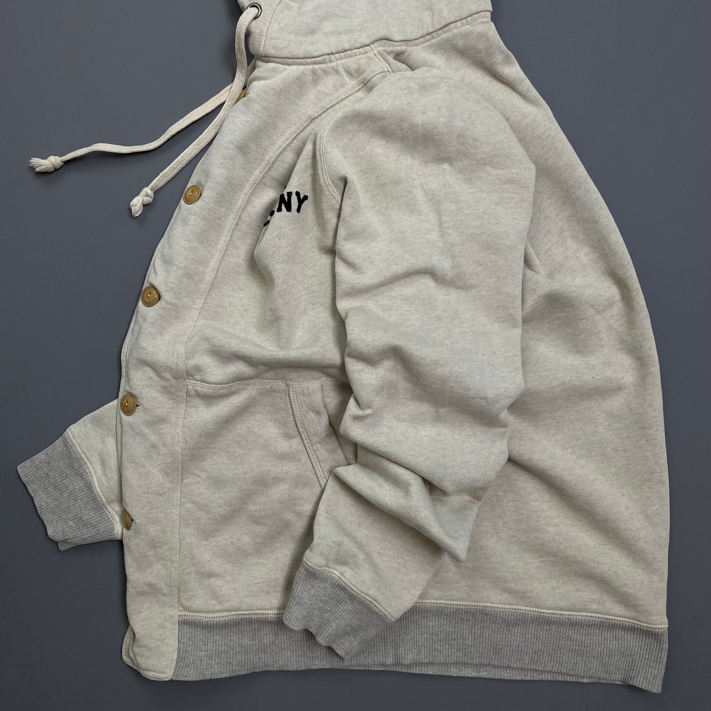 C.P. Company Grey Two-Tone Athletic Button-Up Hoodie