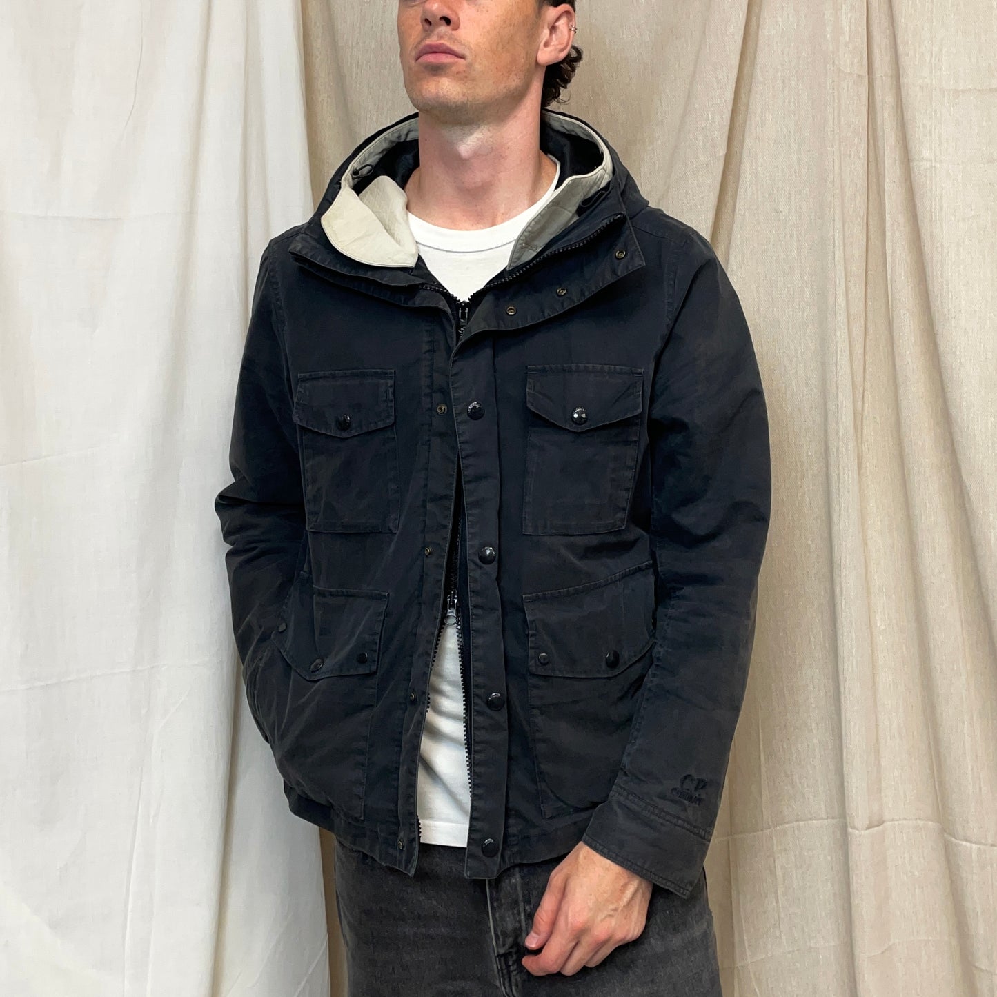 C.P. Company Black Multi-Pocket MTP Liner Hooded Jacket