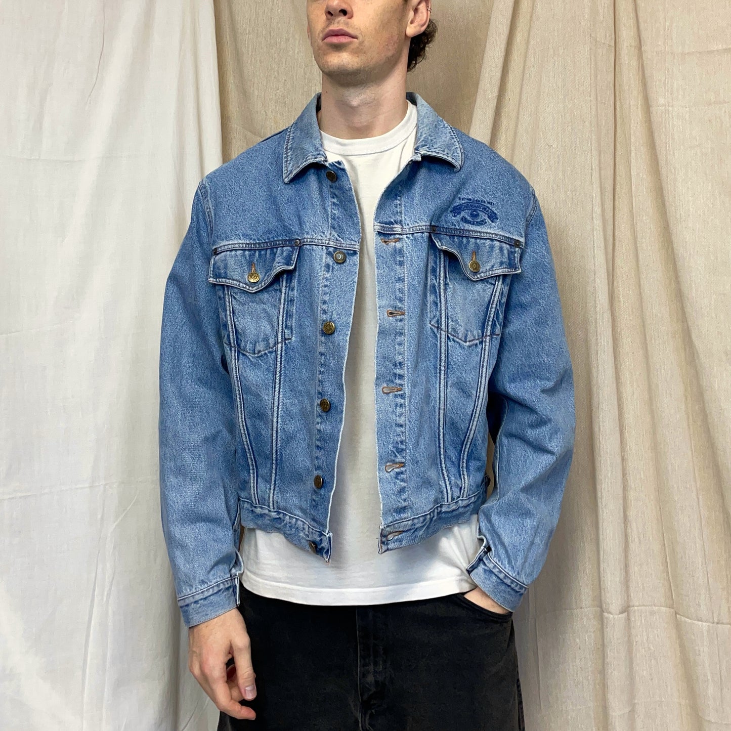 Armani Jeans Blue 90s Denim Trucker Jacket