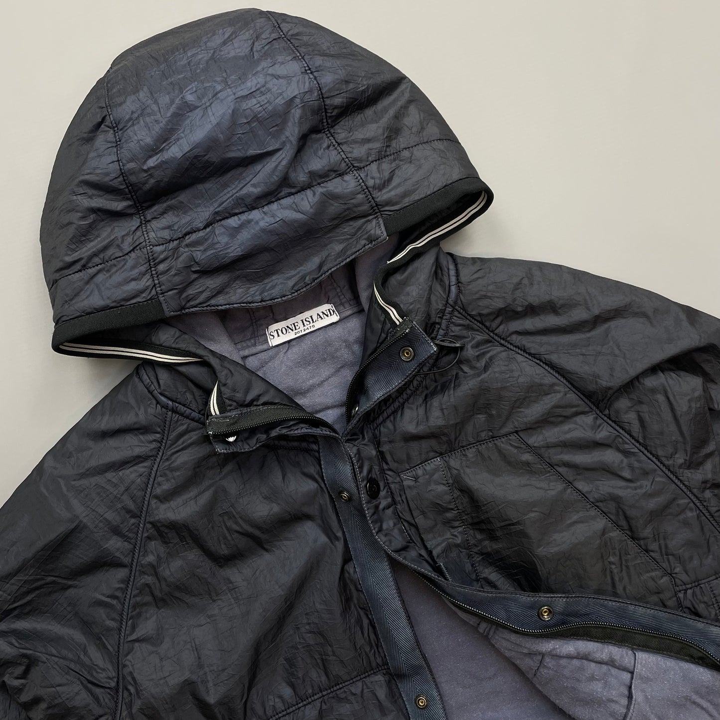 Stone Island Navy AW10 Nylon Spalmatura Lined Hooded Jacket