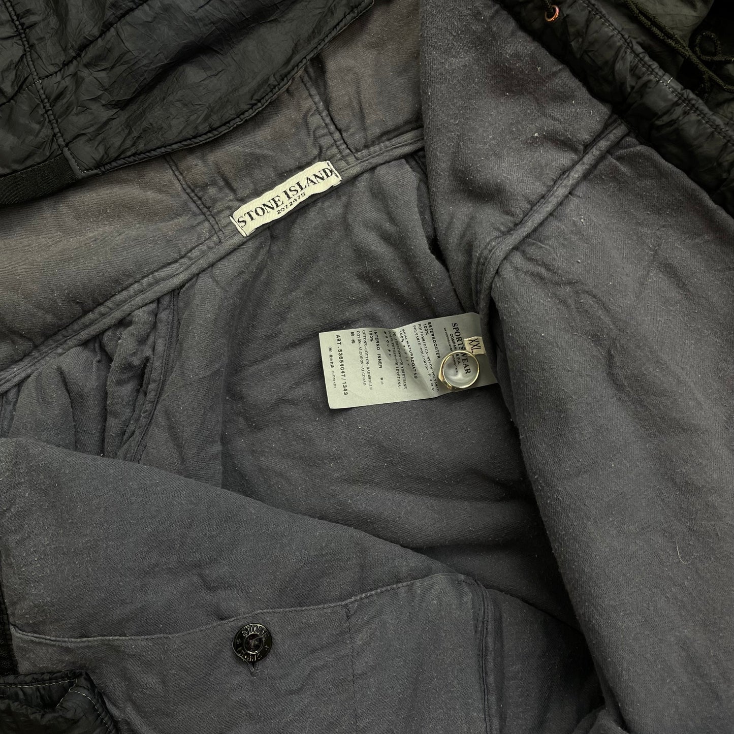 Stone Island Navy AW10 Nylon Spalmatura Lined Hooded Jacket