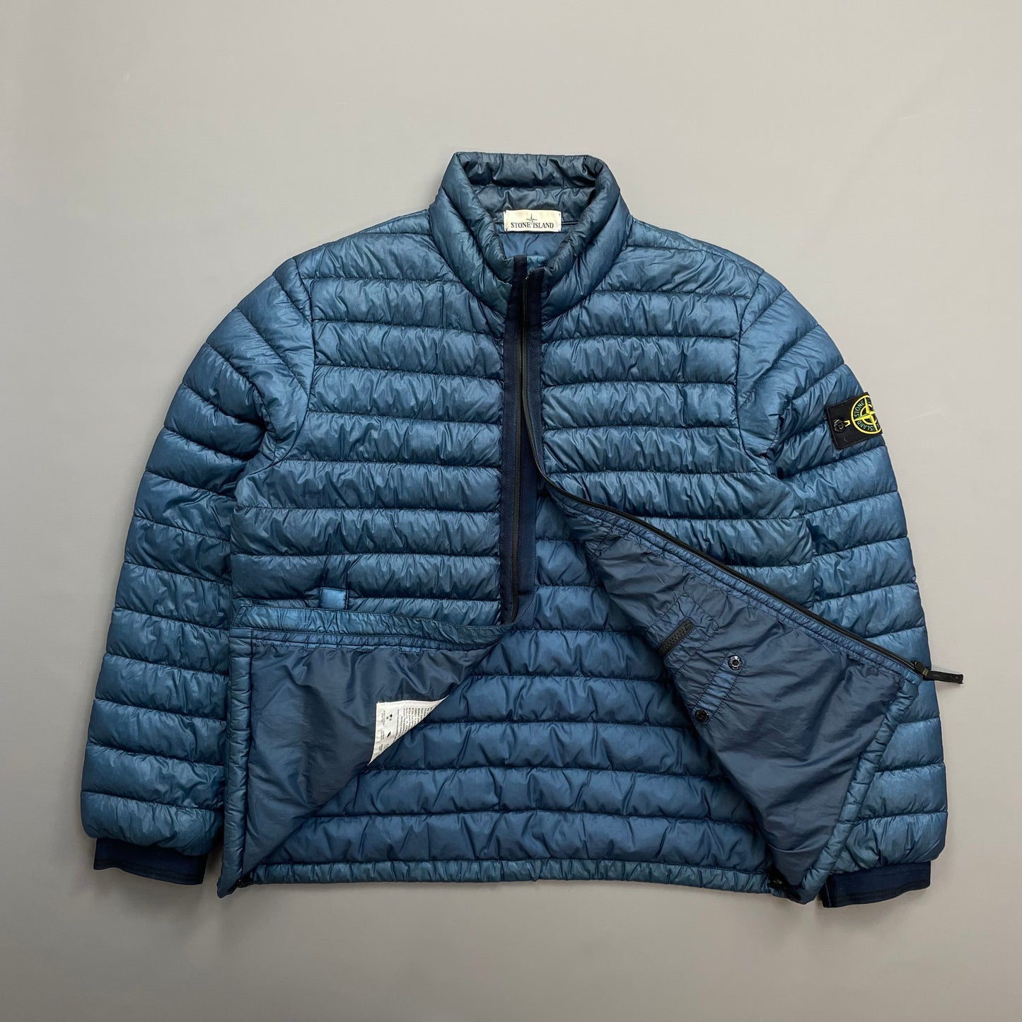 Stone Island Blue AW14 Garment Dyed 26GR X SQM Down Lightweight Puffer Jacket