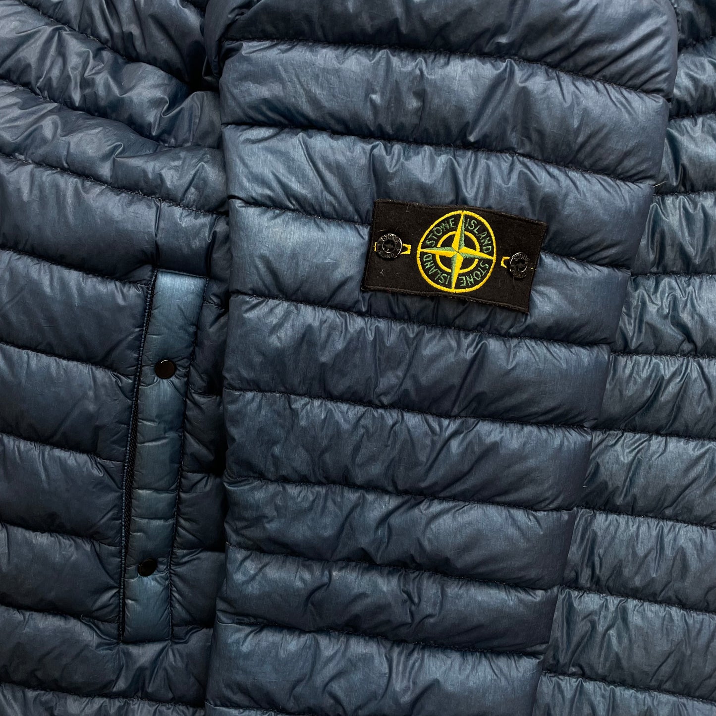 Stone Island Blue AW14 Garment Dyed 26GR X SQM Down Lightweight Puffer Jacket