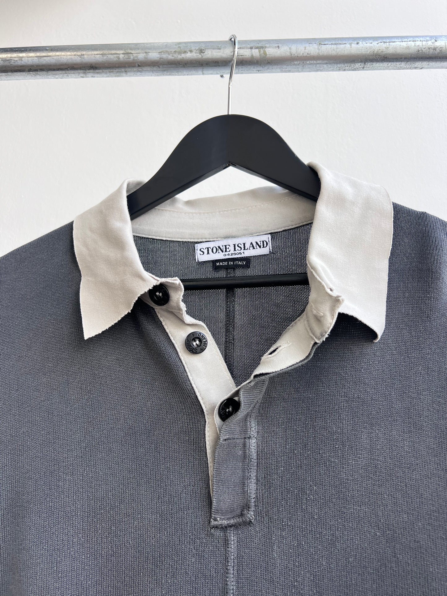 Stone Island 00s Script Collared Jumper