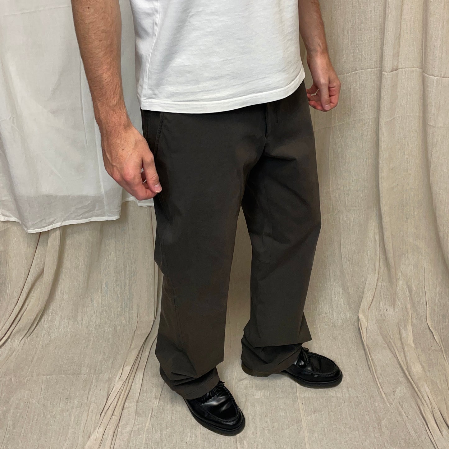 Prada Sport Grey 00s Wide Leg Adjustable Waist Trousers