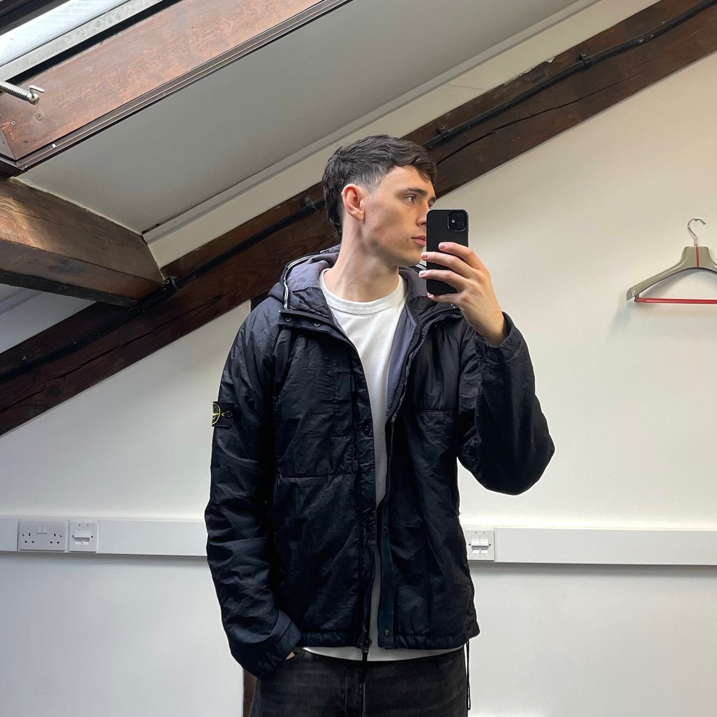 Stone Island Navy AW10 Nylon Spalmatura Lined Hooded Jacket