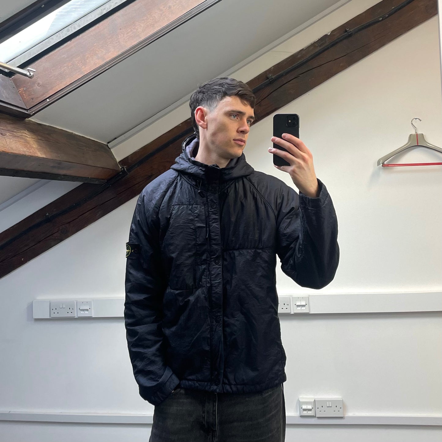 Stone Island Navy AW10 Nylon Spalmatura Lined Hooded Jacket