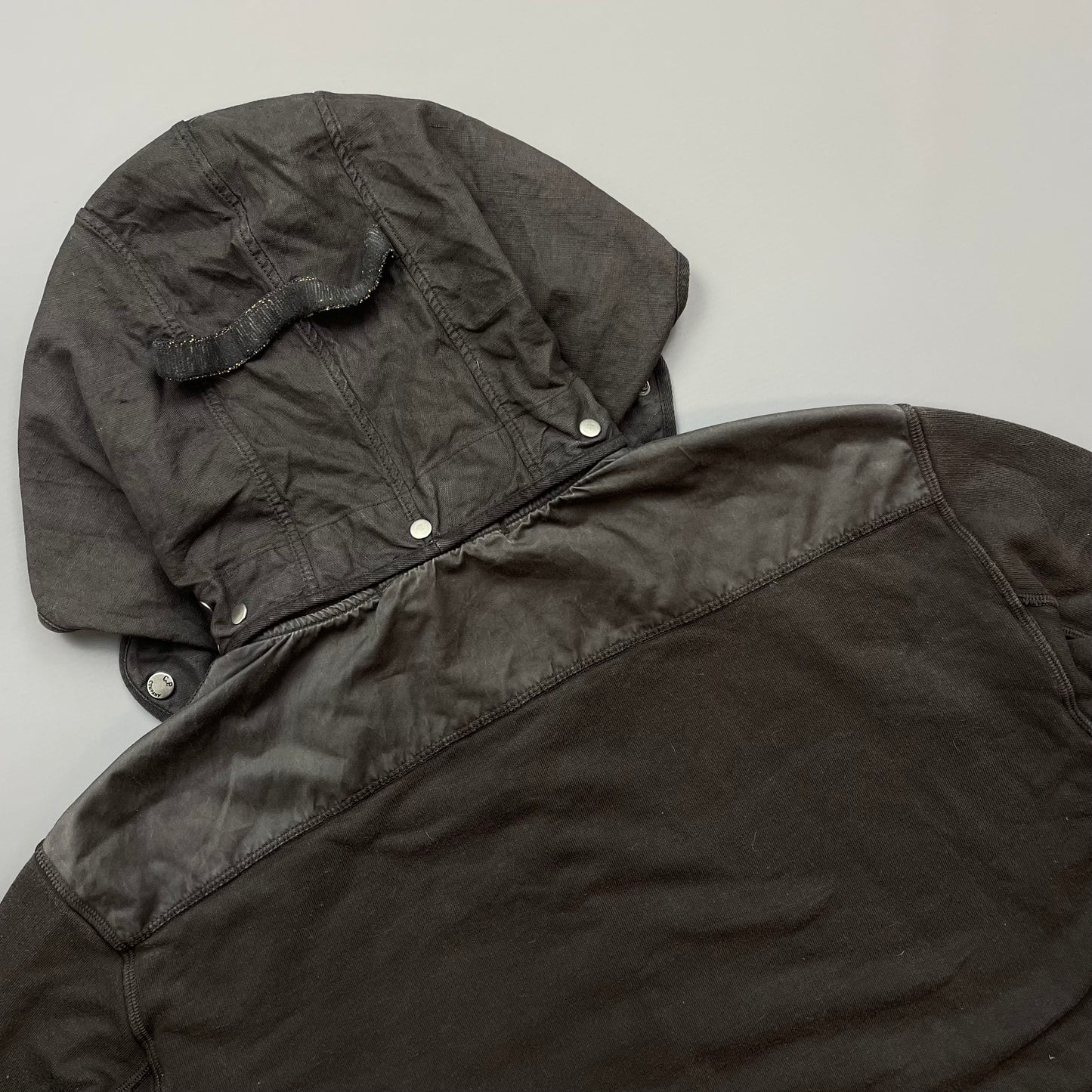 C.P. Company Grey Cotton Detachable Hood Zip-Through Jacket