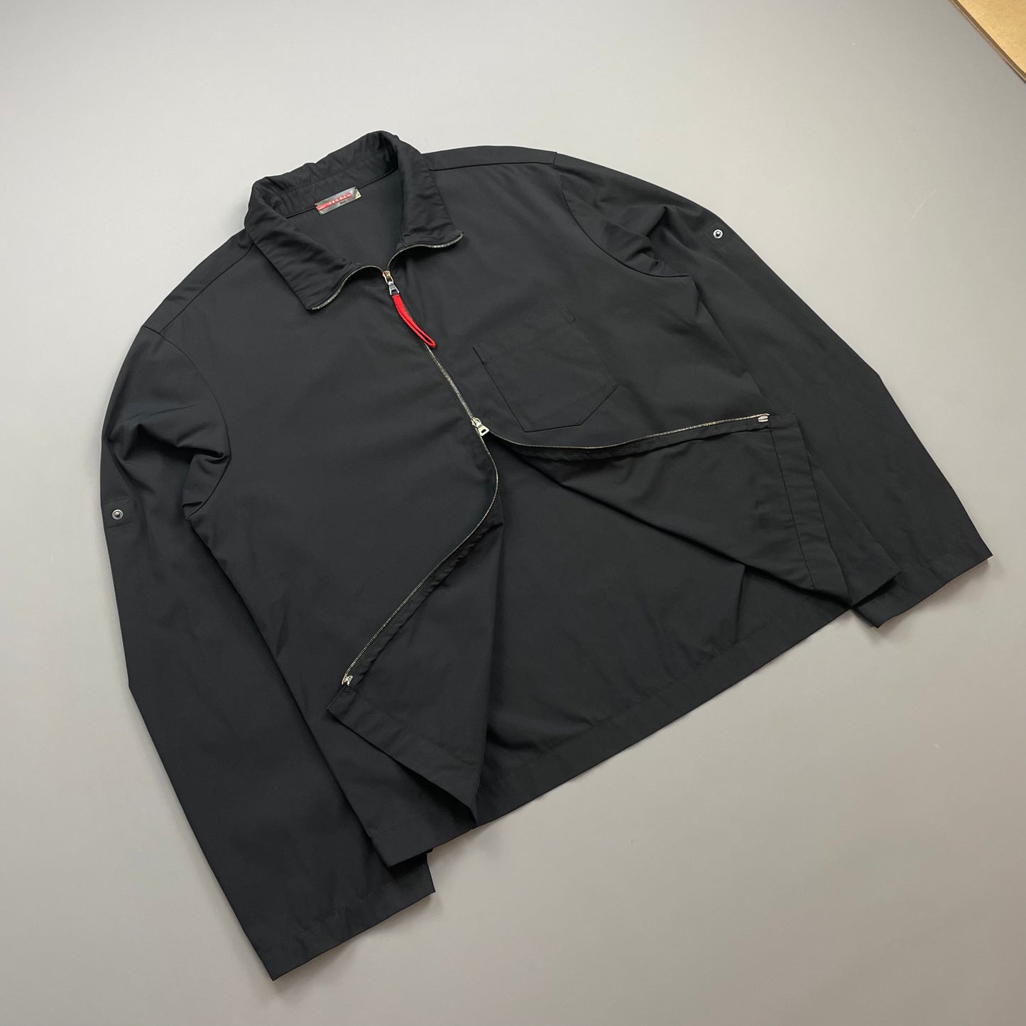 Prada Sport Navy 00s Lightweight Adjustable Sleeve Overshirt Jacket