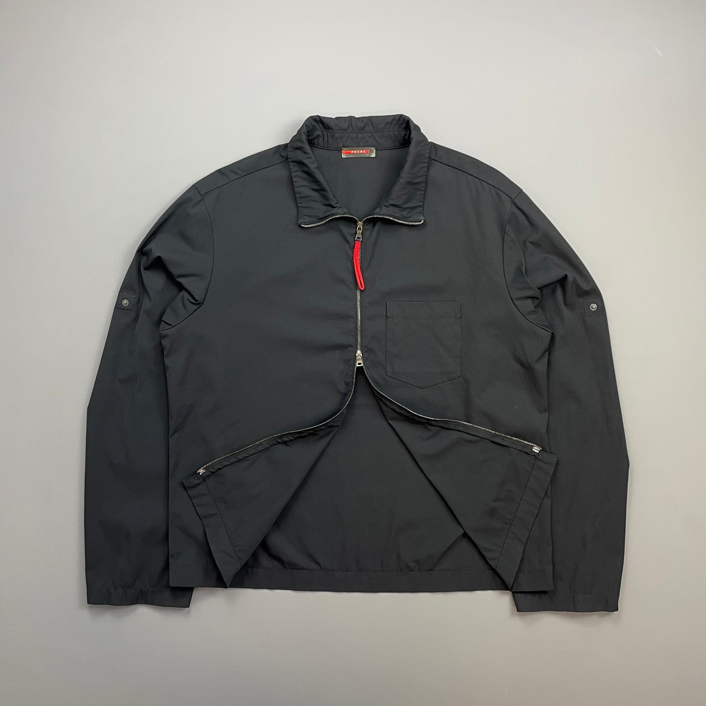 Prada Sport Navy 00s Lightweight Adjustable Sleeve Overshirt Jacket