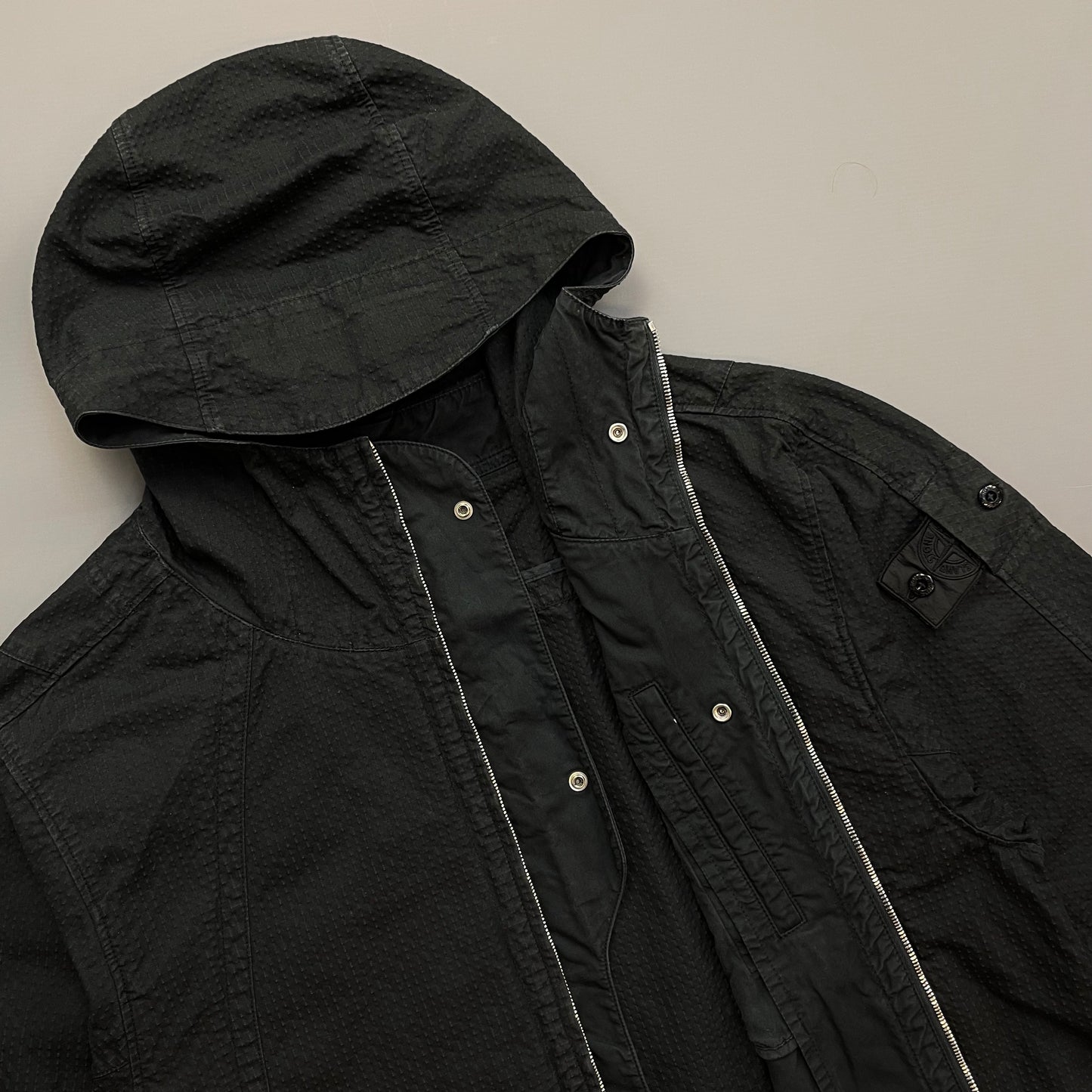 Stone Island Black SS23 Shadow Project CO NY Ripstop-TC Hooded Jacket