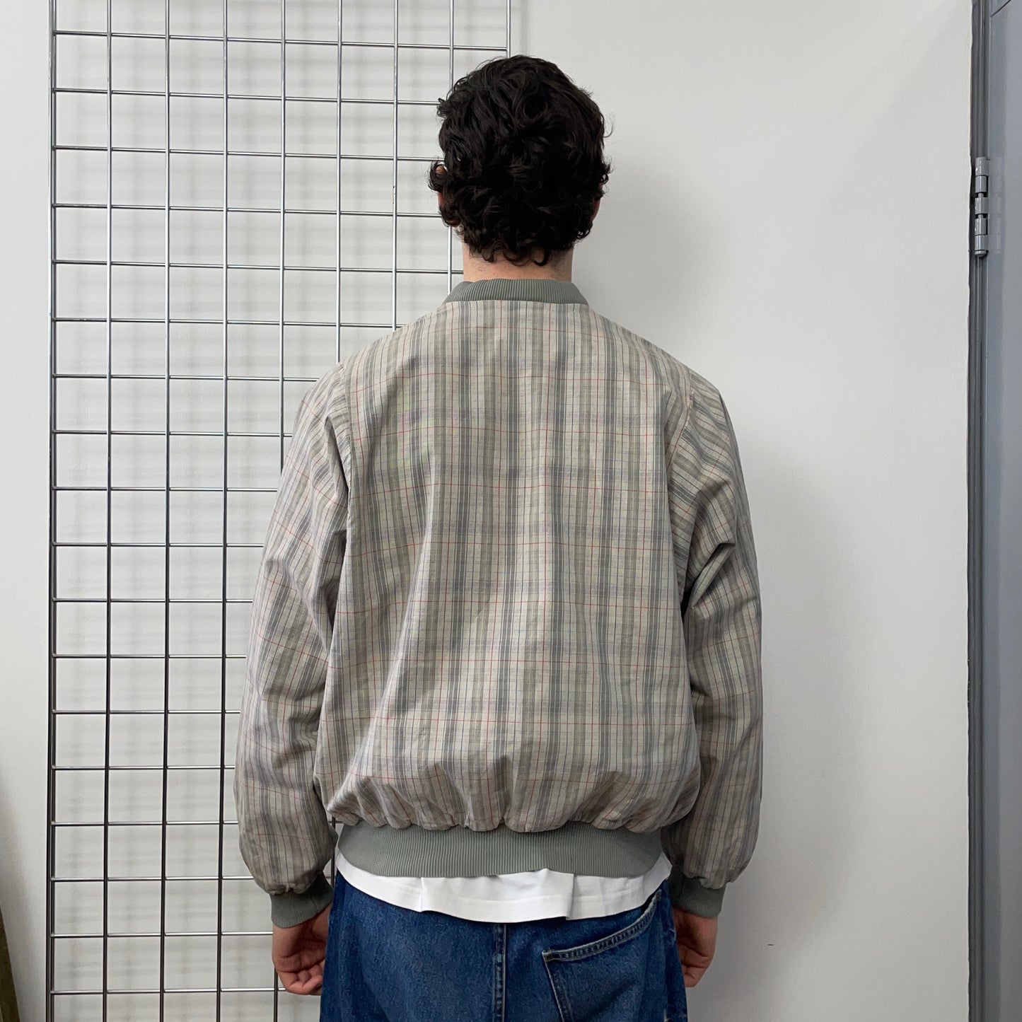 Lacoste Chemise Green & Plaid 90s Reversible Bomber Jacket