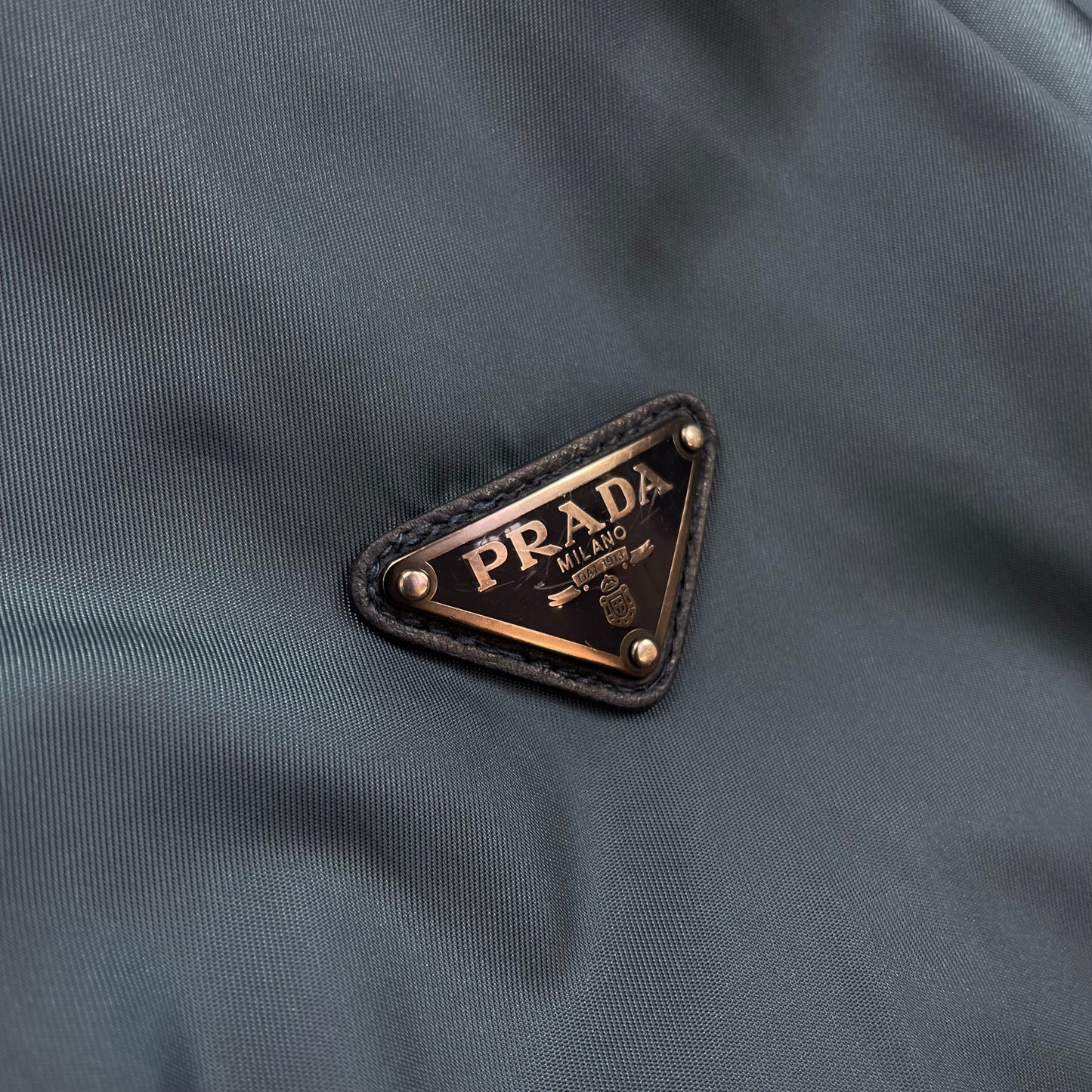 Prada Mainline Teal Blue 2014 Nylon Hooded Plaque Jacket
